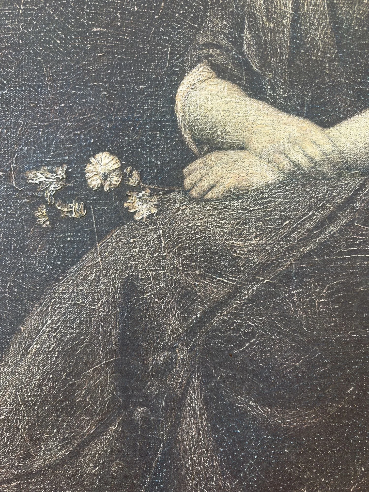 joseph-kapelyan-acrylic-painting-Seated-Girl-with-Flowers-fragment-hands.jpg