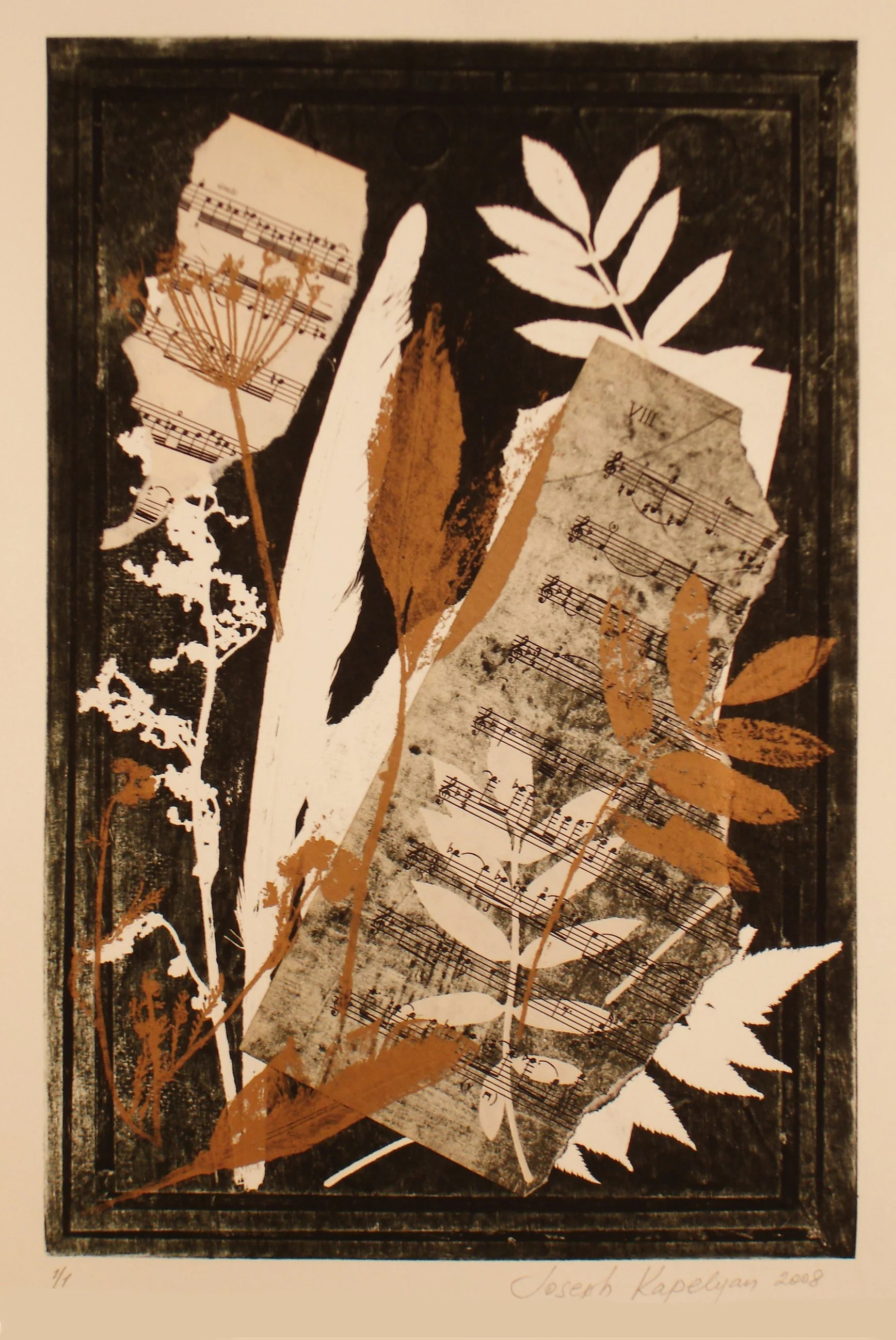 Herbarium 9 – Original Etching & Mixed Media, 40x27 cm