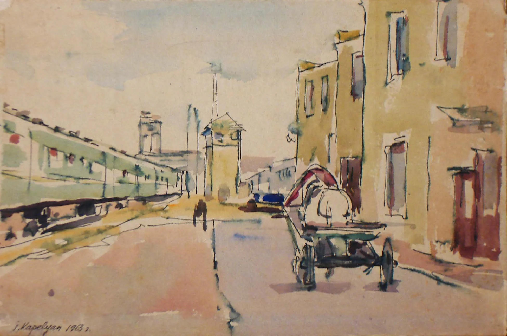 Train Station with Draft Horse