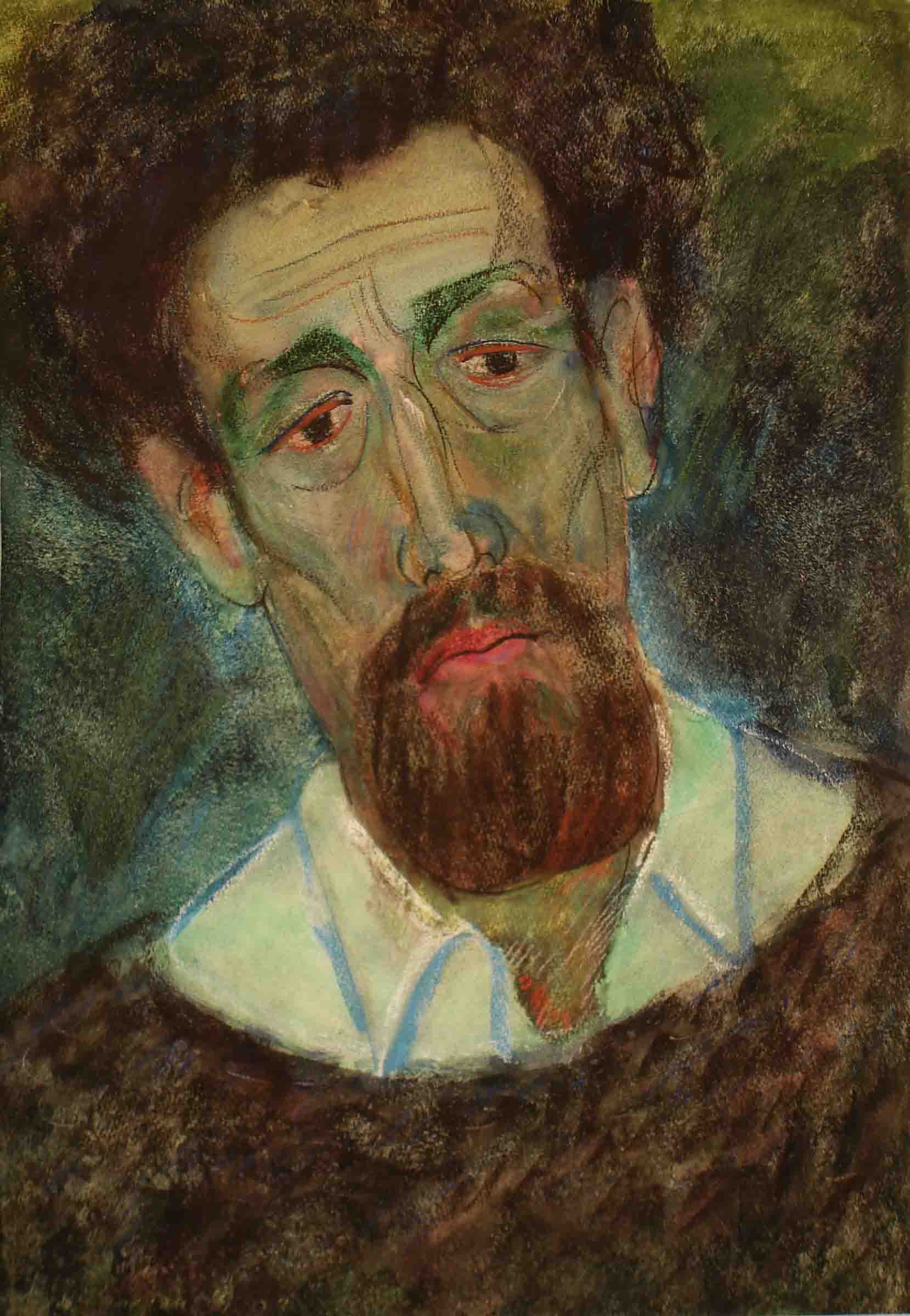 Self-Portrait (1975) - Color pastel on paper, 70 × 48 cm