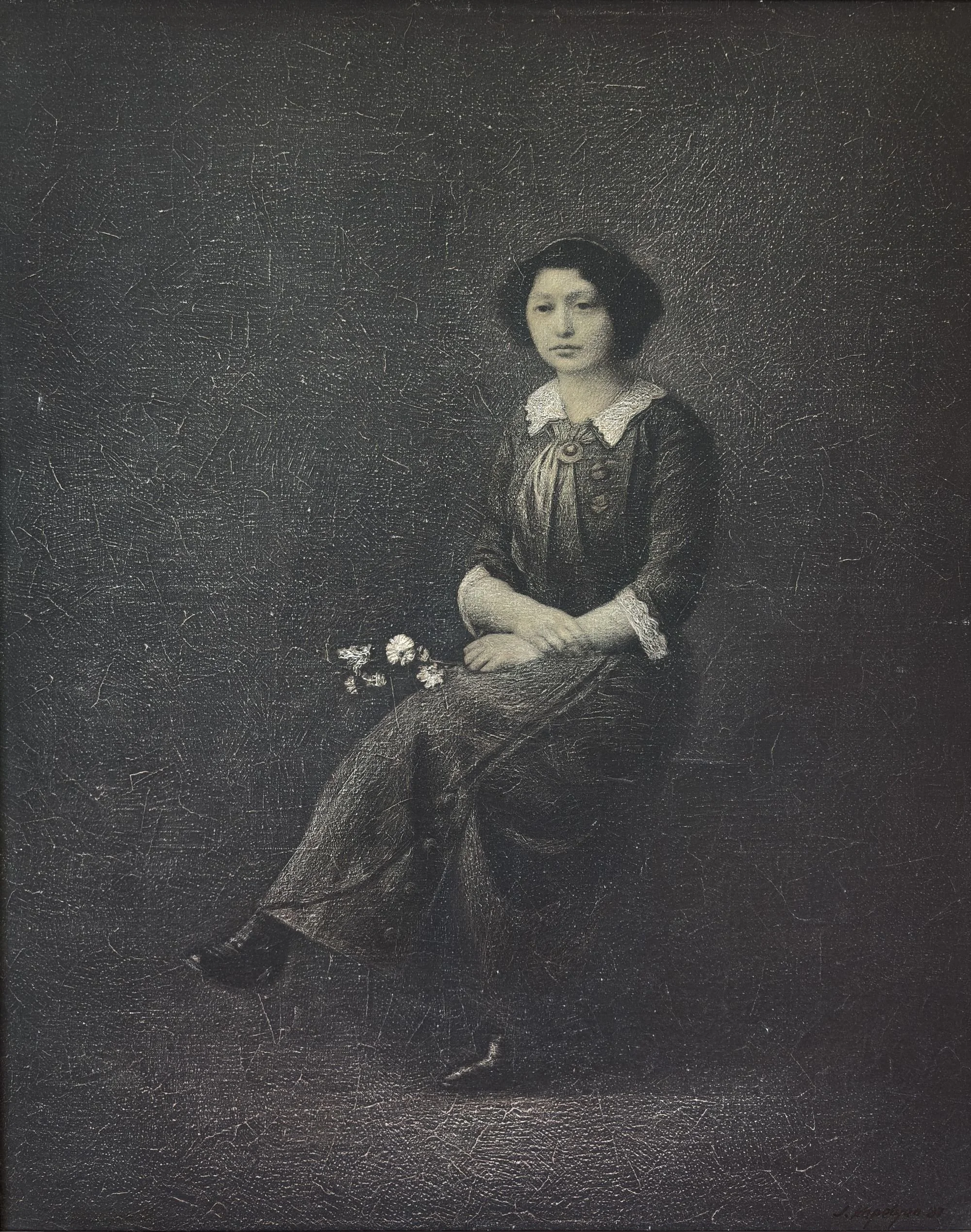 Seated Girl with Flowers