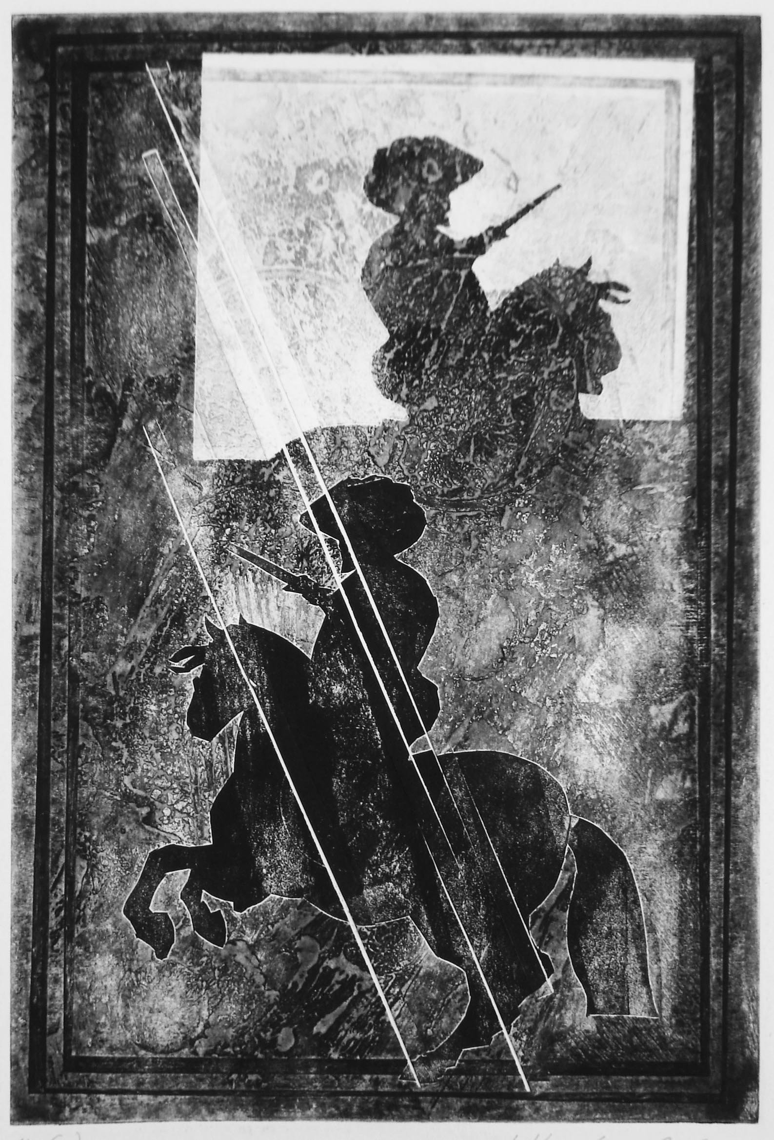 After Great Artists 19 – Original Etching & Mixed Media, 40x27 cm