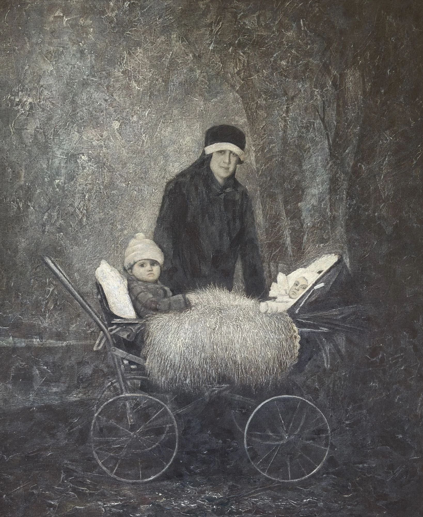 Babies in Twin Perambulator