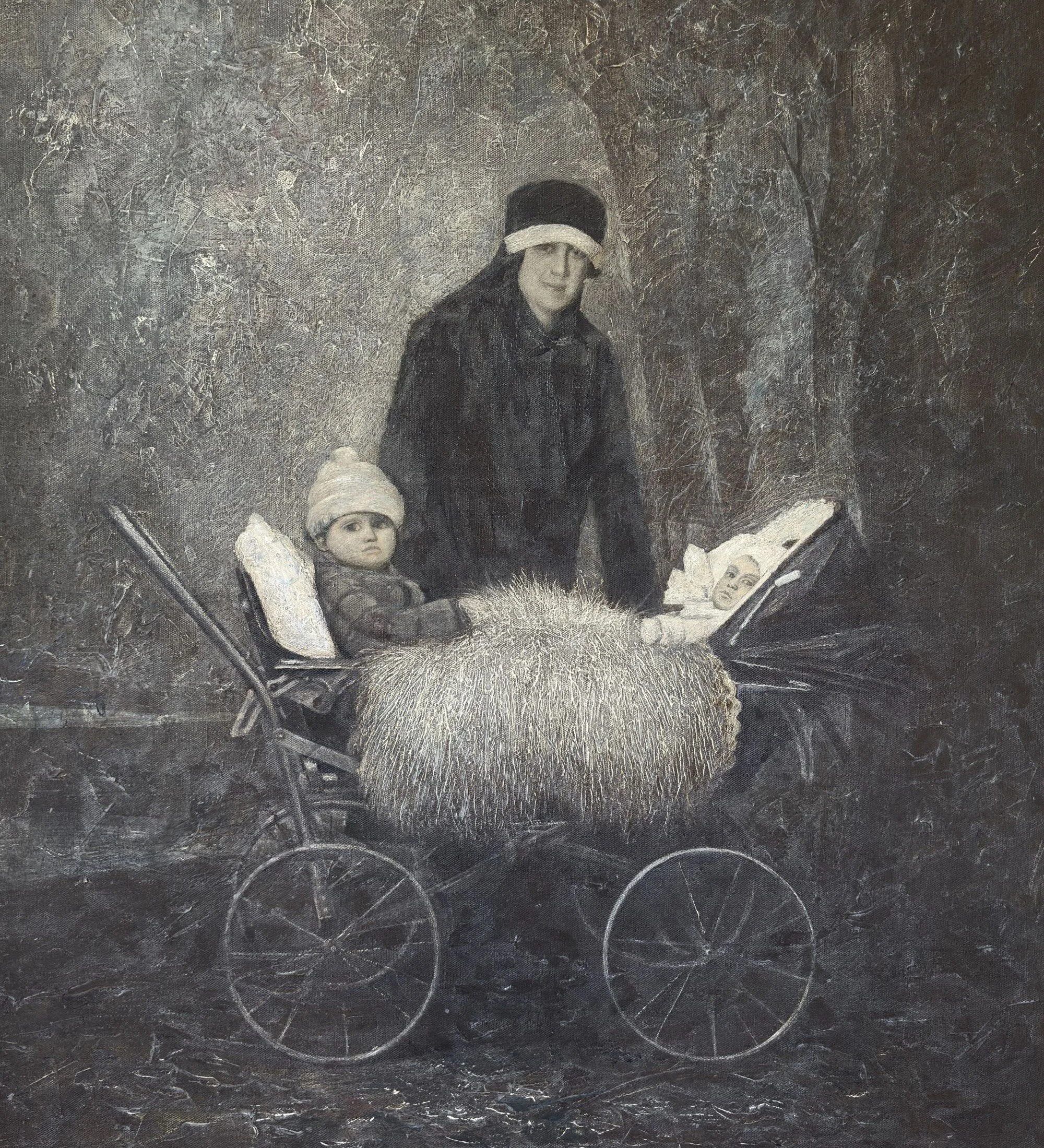 Babies in Twin Perambulator