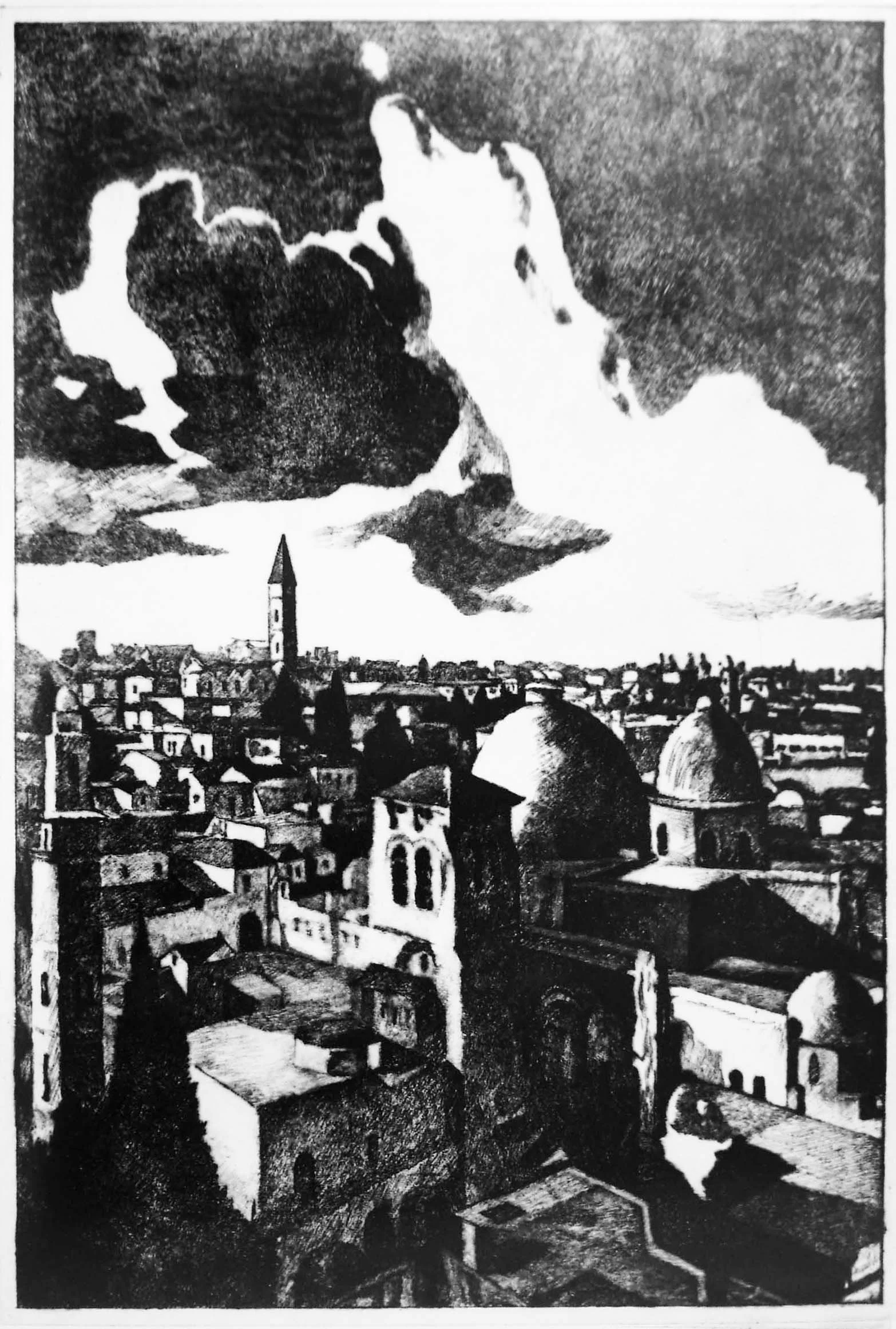 From the "Old Jerusalem" Series (Set of 7) – Original Drypoint Etchings, 59x40 cm