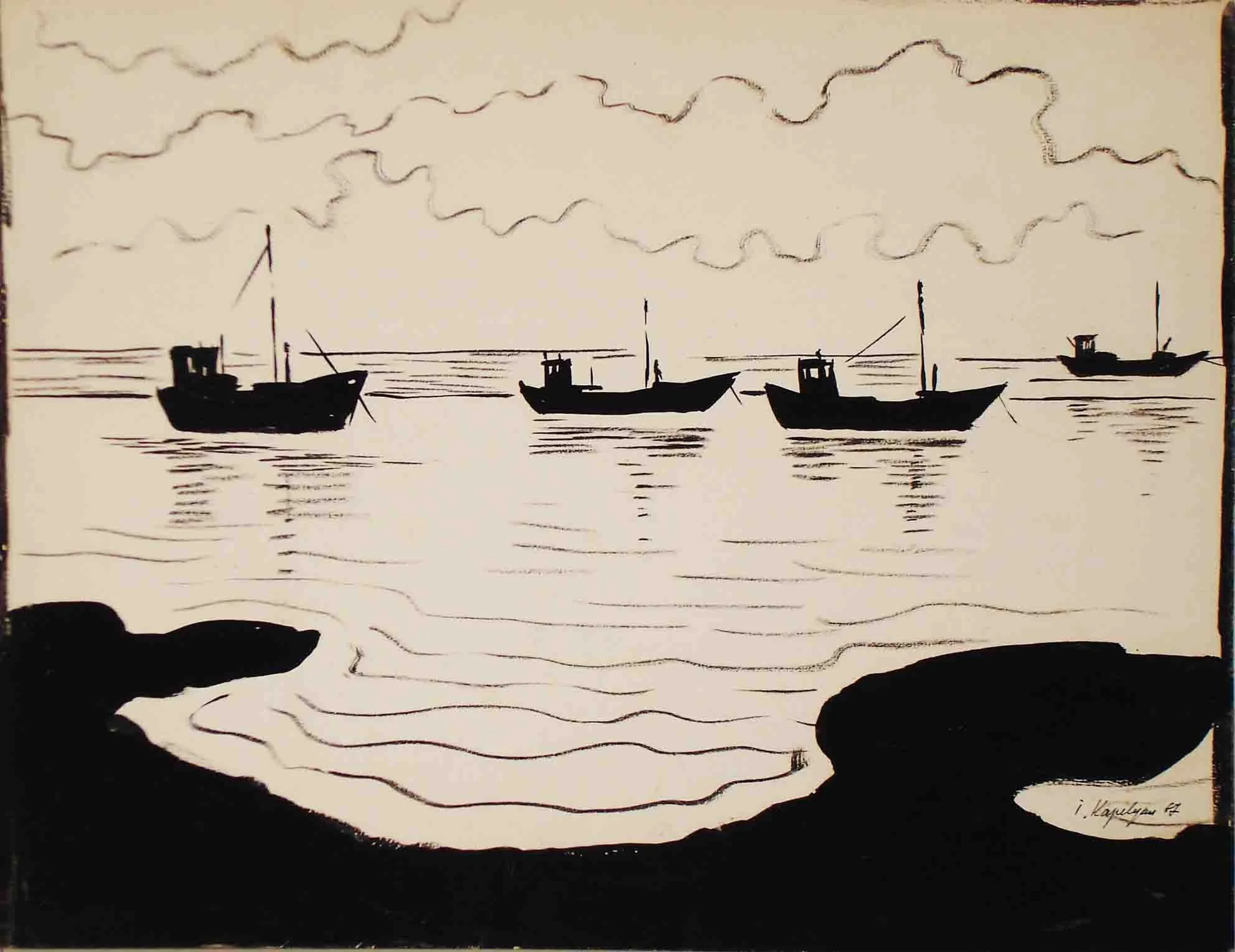 Palanga (1971) - Ink pen on paper, 36 × 48 cm