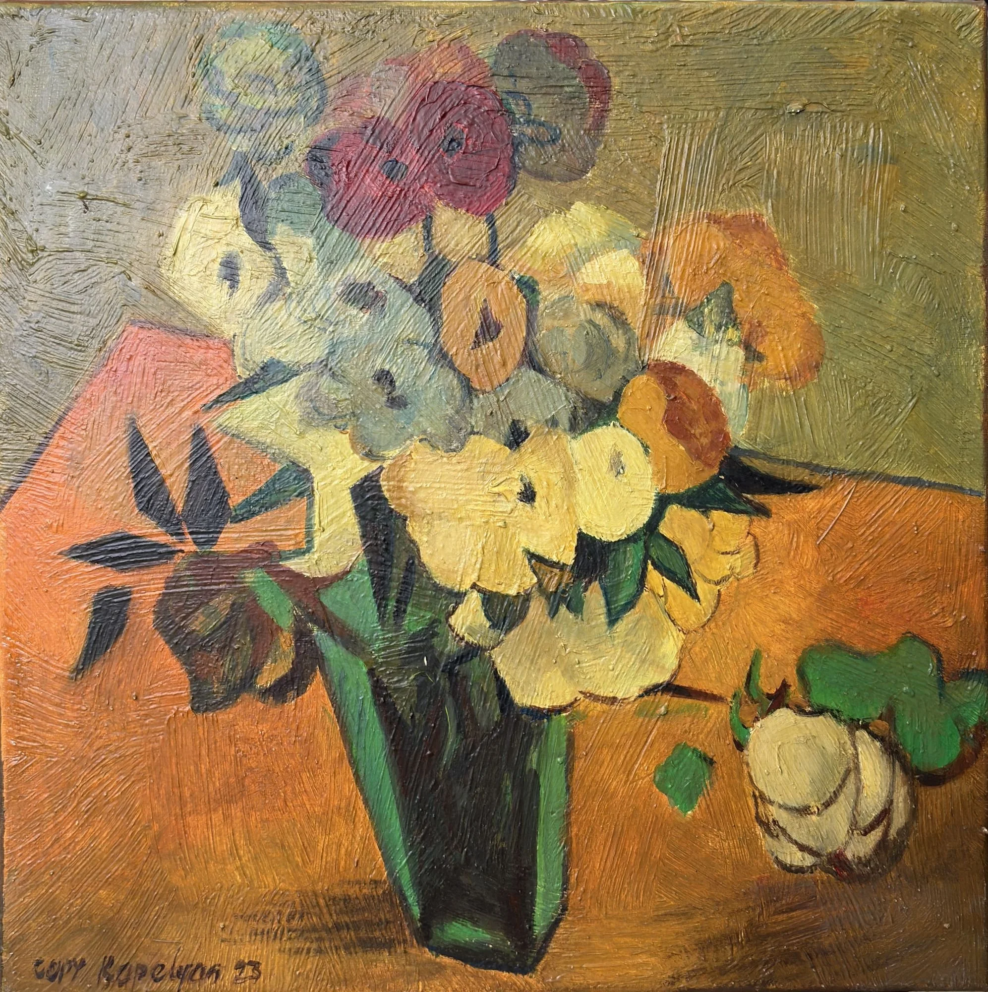 Japanese Vase with Roses and Anemones (After Van Gogh)