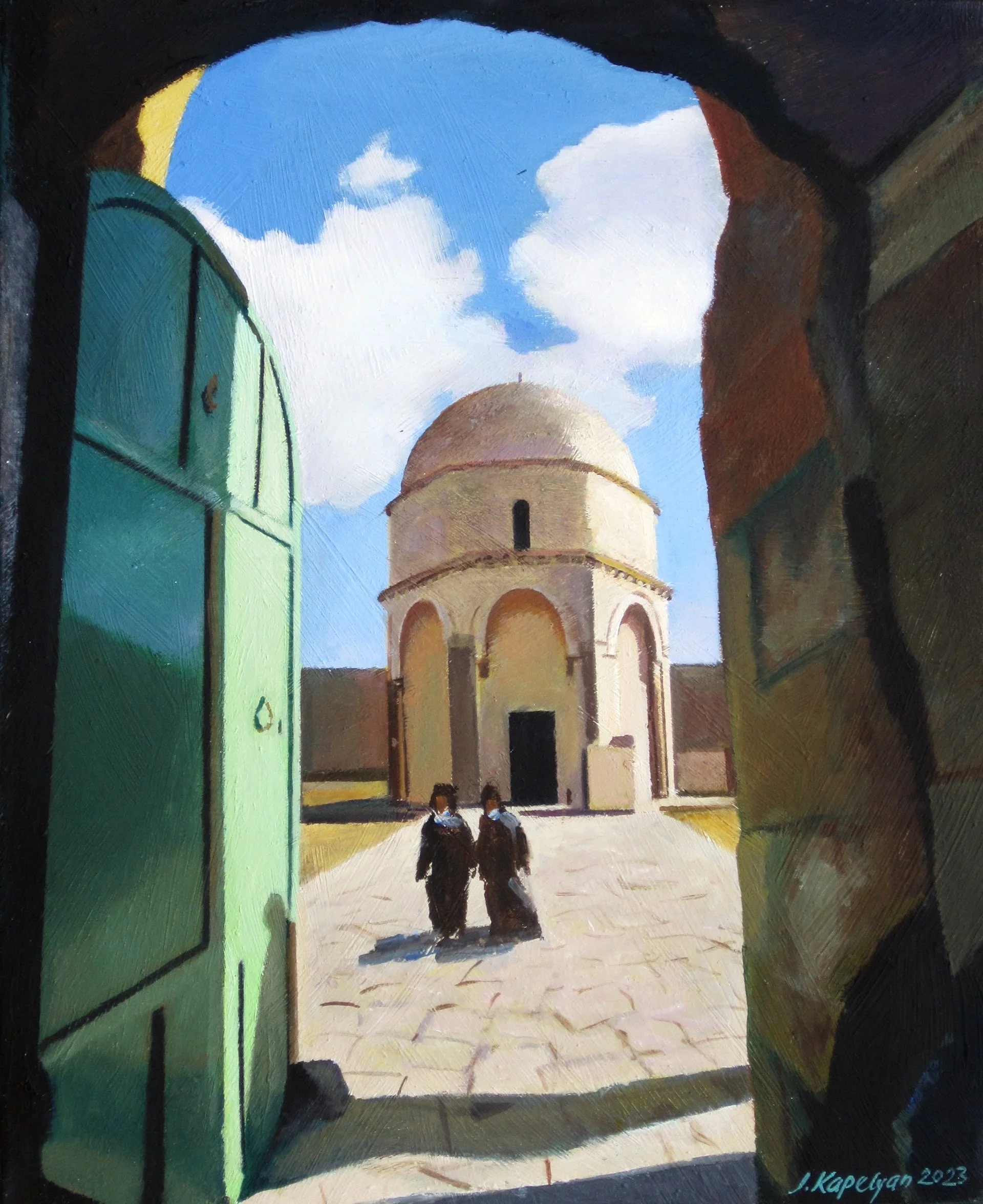 Two Monks at the Green Gate, Jerusalem (2023)