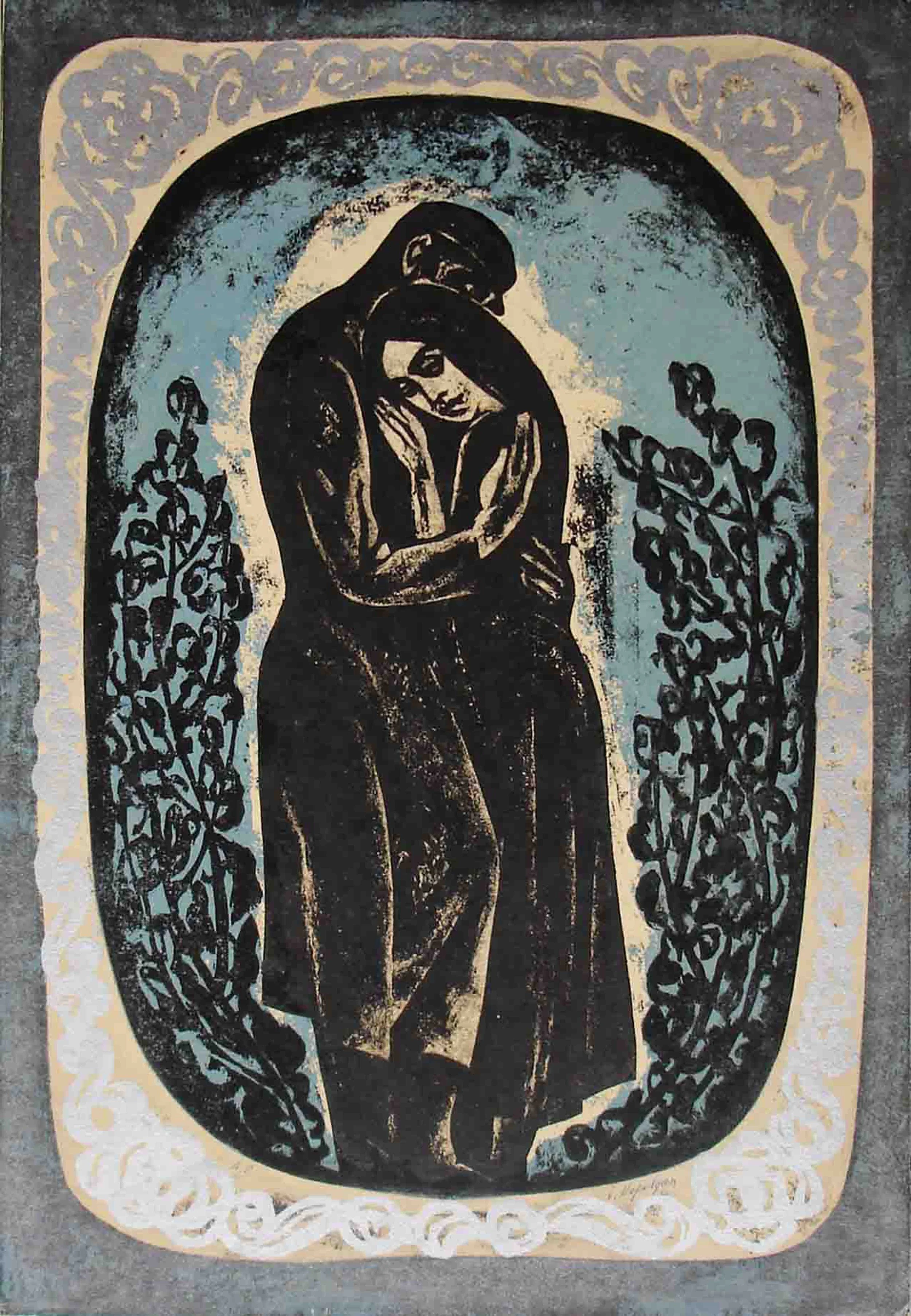 Literary Figures of Shalom Aleichem: Song of Songs (1967) - Engraving, 65 × 45 cm