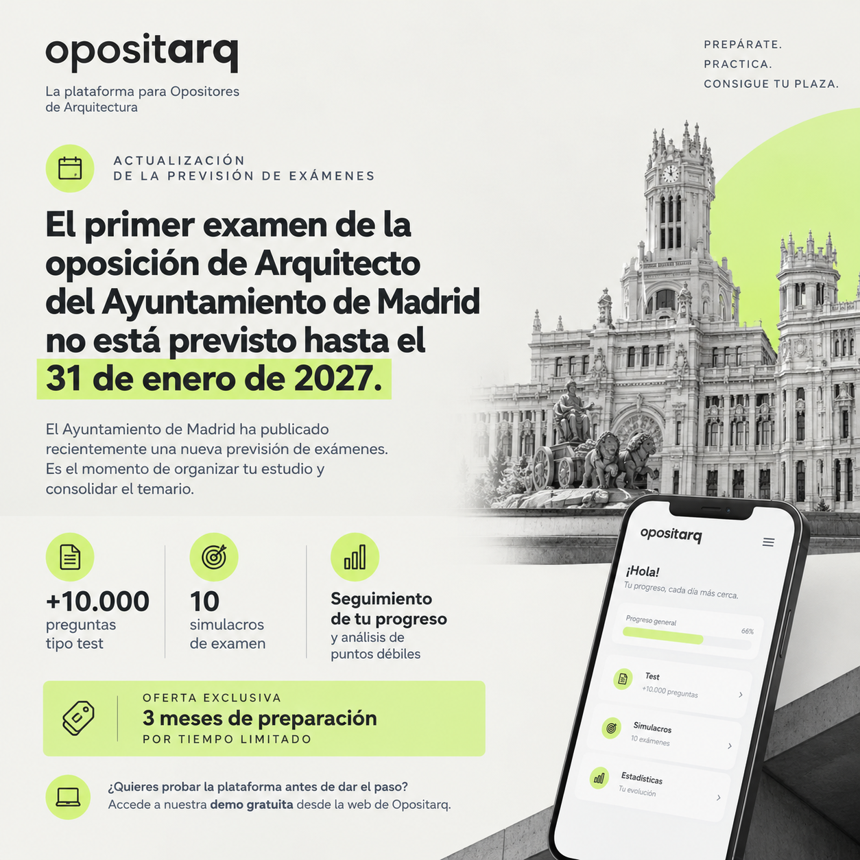 Oposición de Arquitecto del Ayuntamiento de Madrid: nueva previsión de exámenes y cómo aprovechar los próximos meses