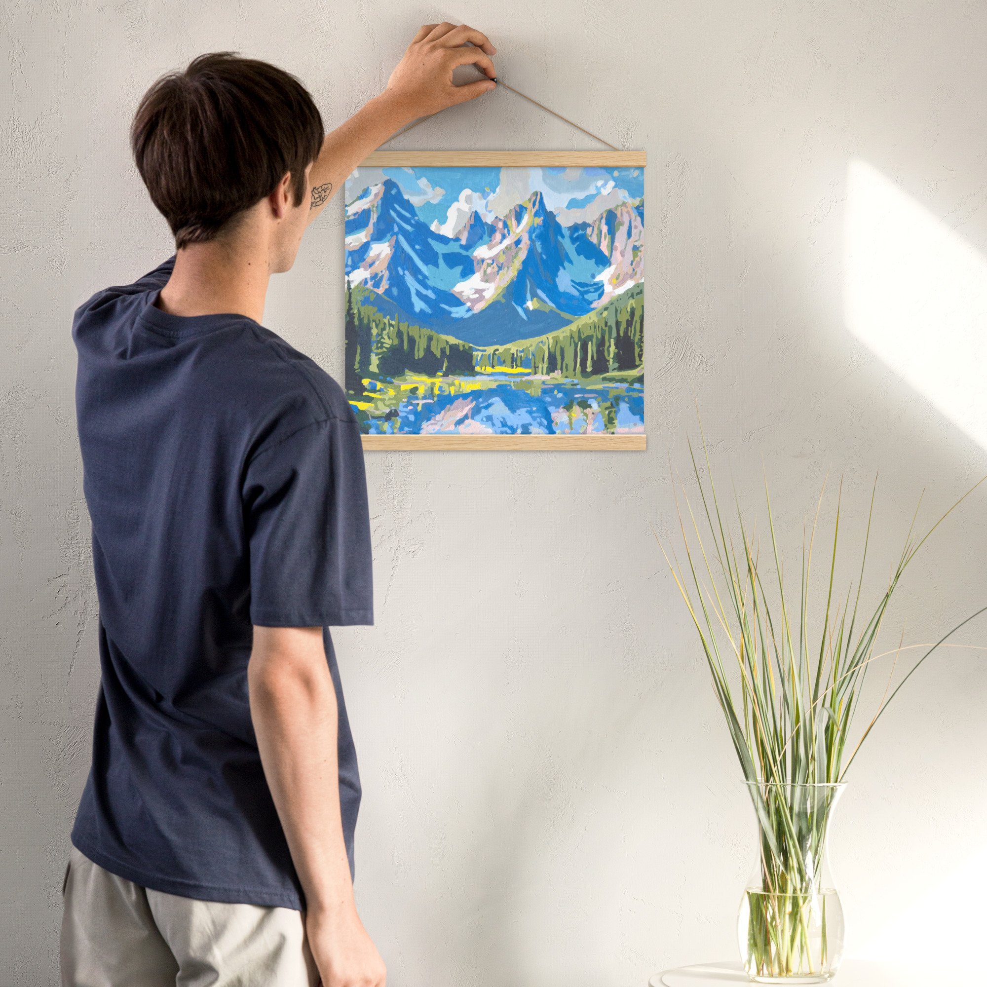Somewhere Beneath the Ribs Print with Wooden Hanger