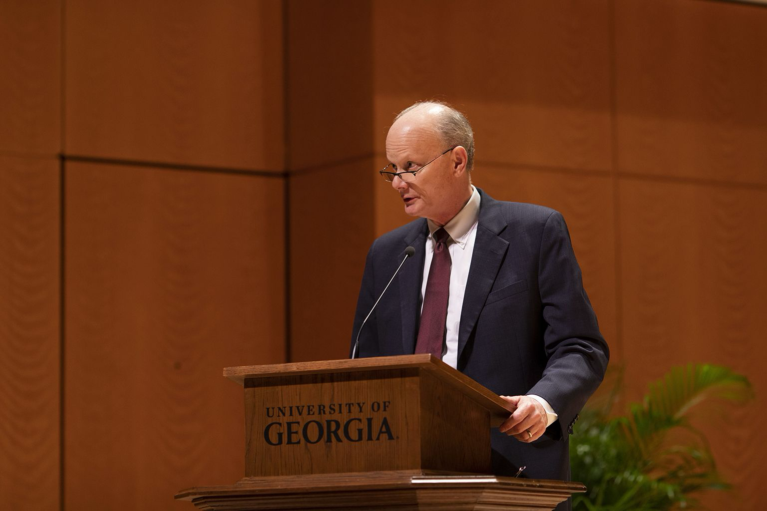 Chancellor of the University System of Georgia Steve Wrigley addresses the crowd.