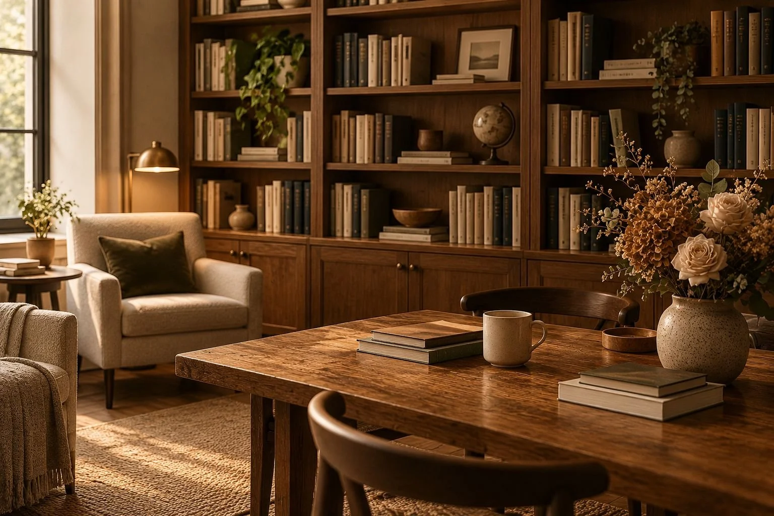 A beautiful library and reading space
