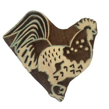 Block Print Stamp Chicken M 53 NEW