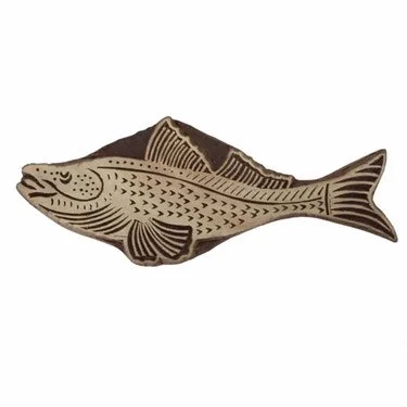 Block Print Stamp Fish M 42