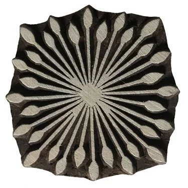 Block Print Stamp Flower Bud Star M 198 NEW