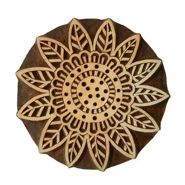 Block Print Stamp Fancy Flower M 107 NEW
