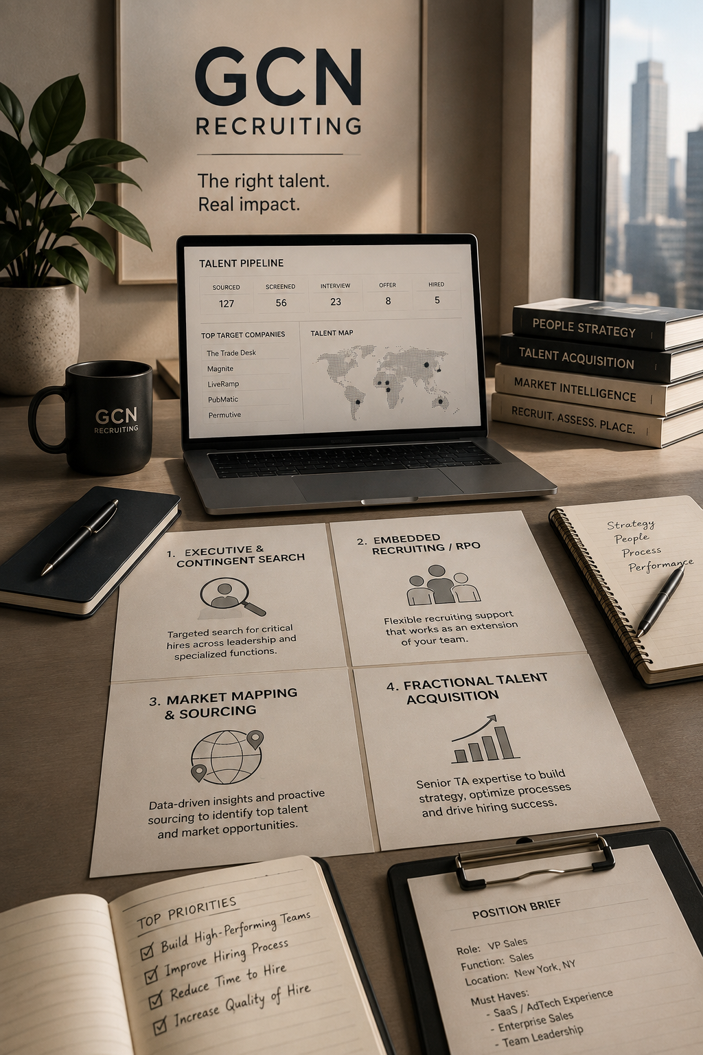 GCN Recruiting executive search, embedded recruiting, market mapping and fractional talent acquisition
