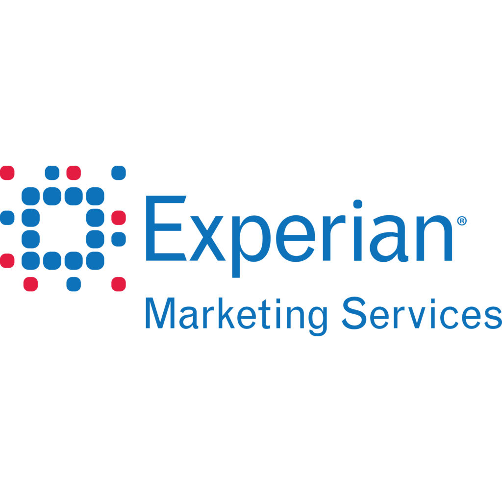 Experian Marketing Services logo with blue and red dotted design