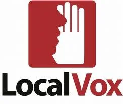 Logo of Local Vox with a red square containing a white hand and a face profile.