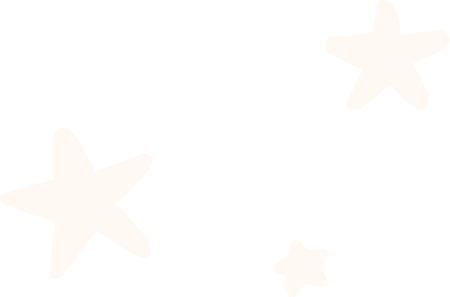 Three white star shapes of different sizes on a black background.