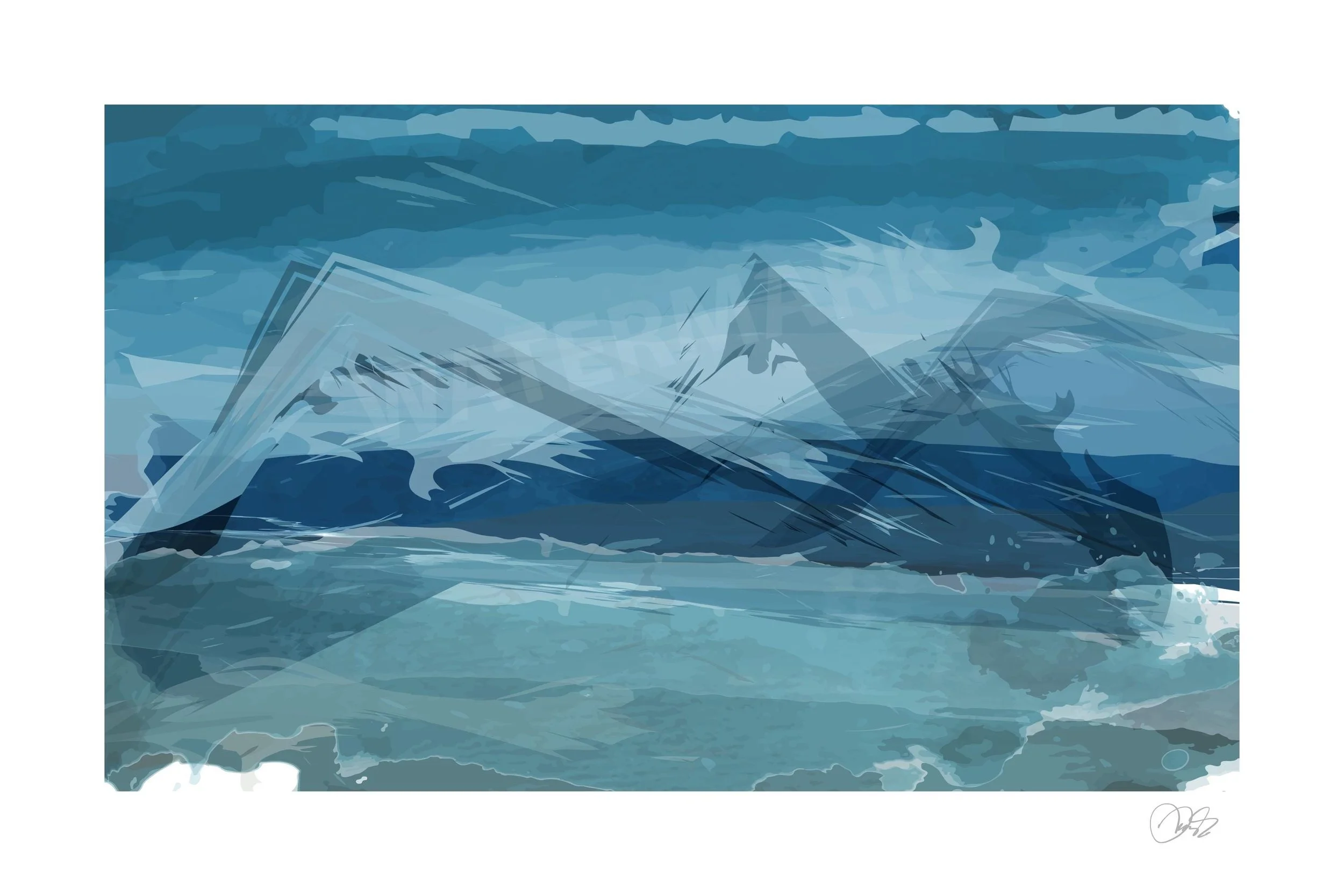 Mountainscape 1 - 24"x36" Framed & Glazed