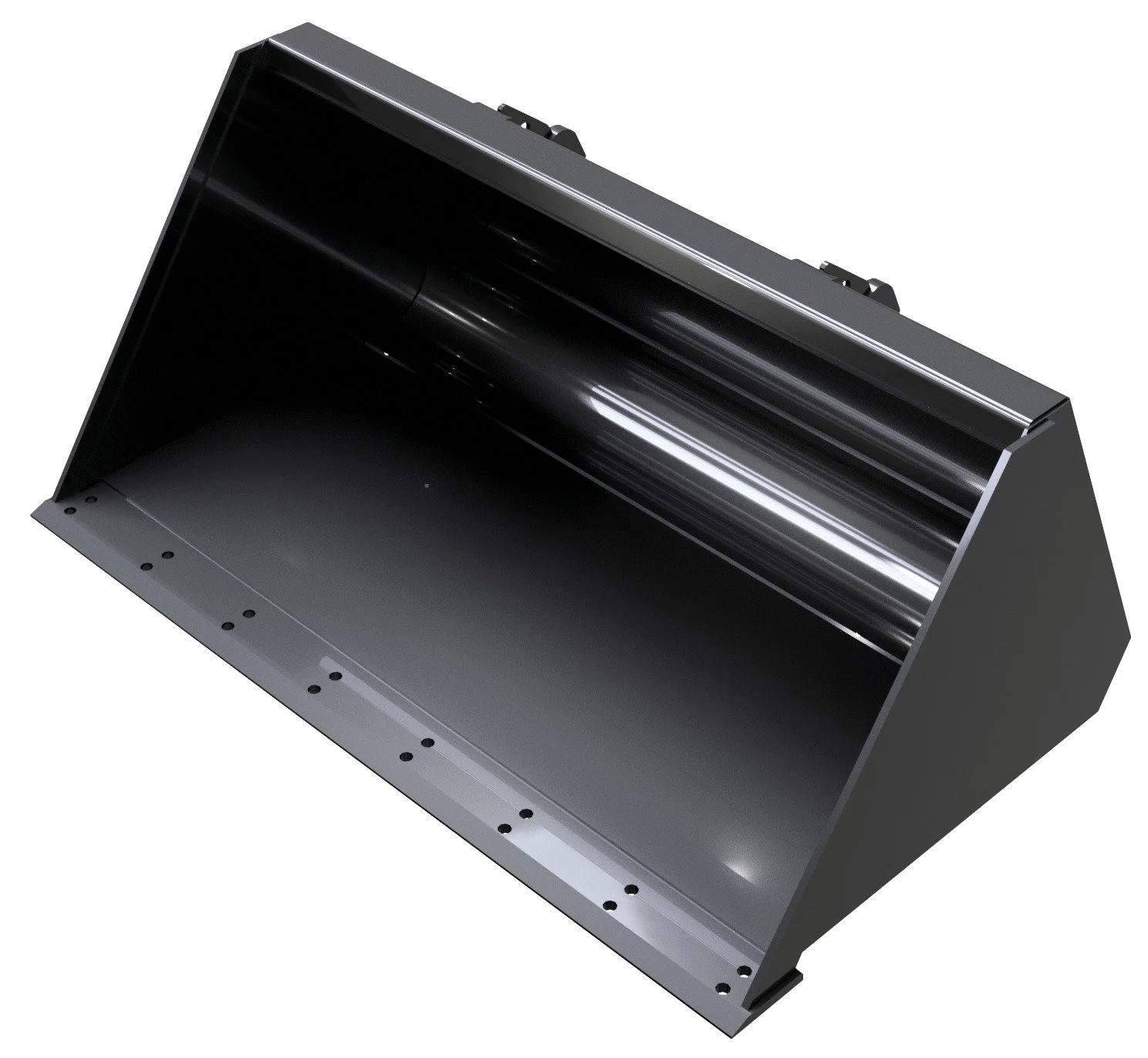 A metal casing with a hollow interior, likely a component of industrial equipment or machinery, featuring a smooth metallic surface and mounted on a flat base.