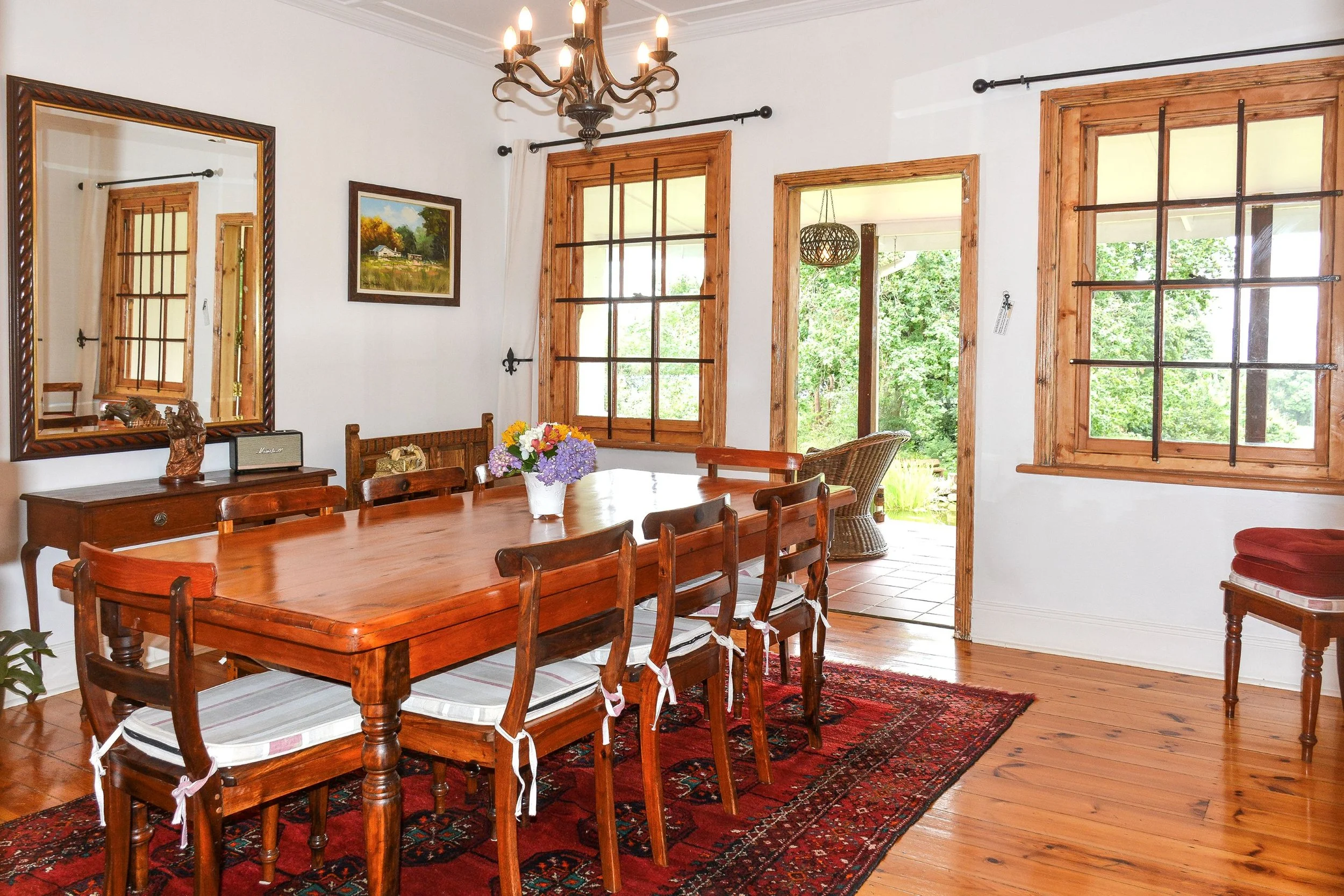 Dining room at the accommodation.