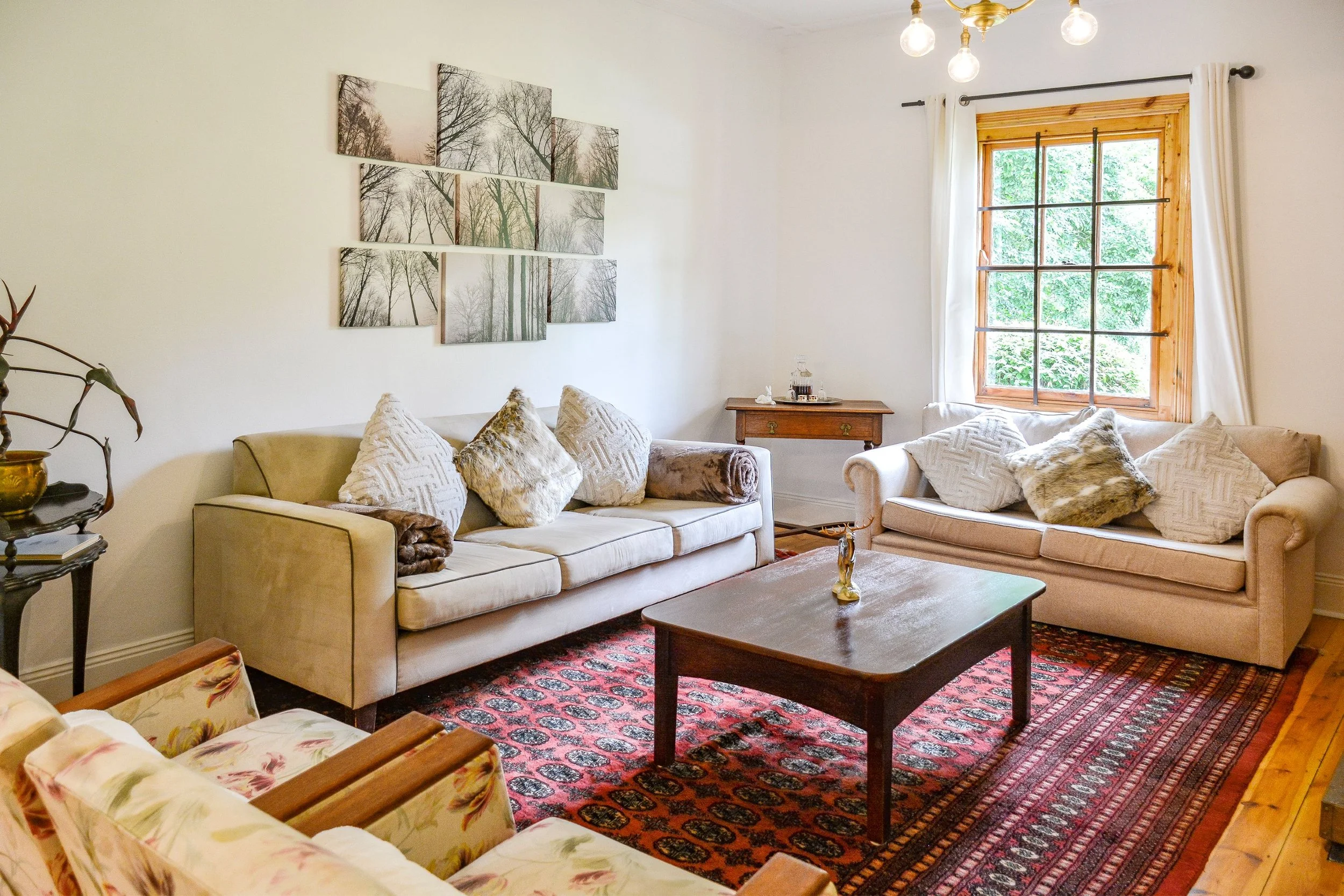 Cosy living room at the accommodation.
