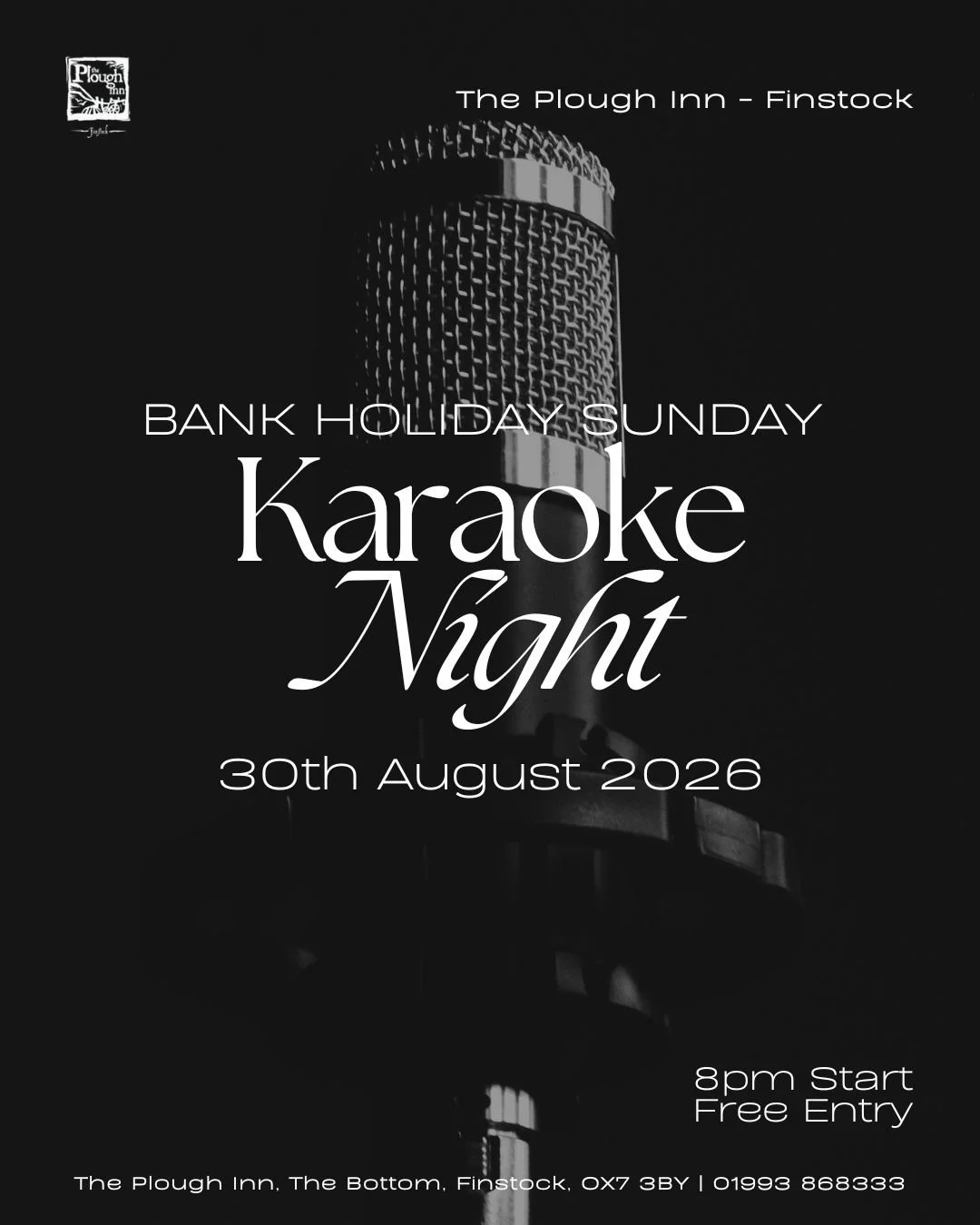 Karaoke Night is BACK! 🎙️

This upcoming bank holiday Sunday, we'll be open all day, with karaoke starting from 8pm 🎶

FREE entry - no booking necessary

If you fancy a bite to eat before your big performance, the kitchen will be open between 12pm 