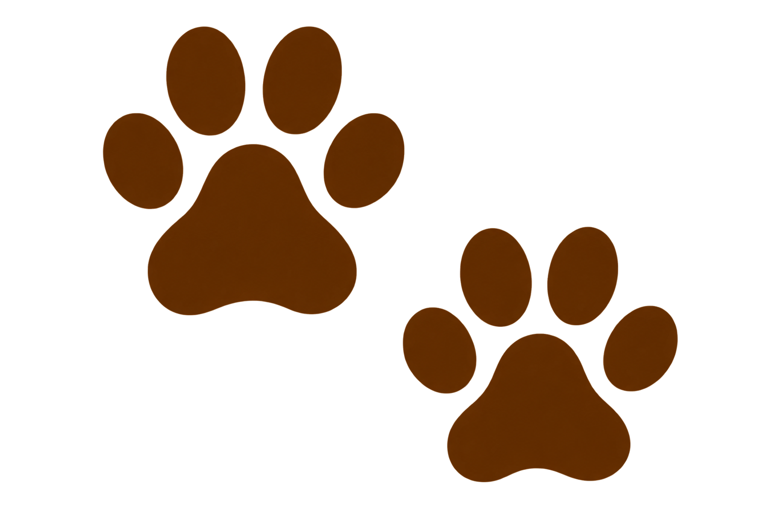 Two brown paw print graphics