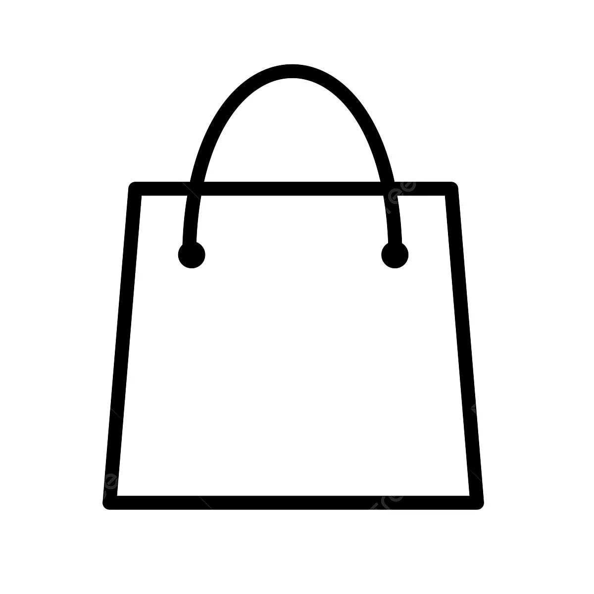 Outline of a shopping bag with handles.