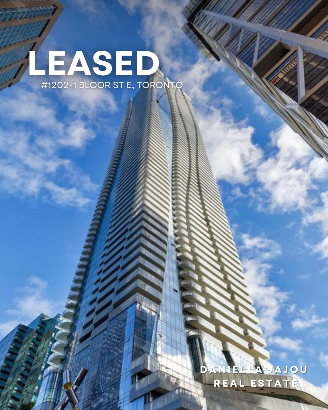 Just Leased | Toronto 📍 

&bull;1202-1 Bloor St E: Beat the rush and secured the unit $125 below asking. I viewed the unit on behalf of my client (virtual tour) the moment it hit the market, submitted a well-presented offer, and secured it right awa