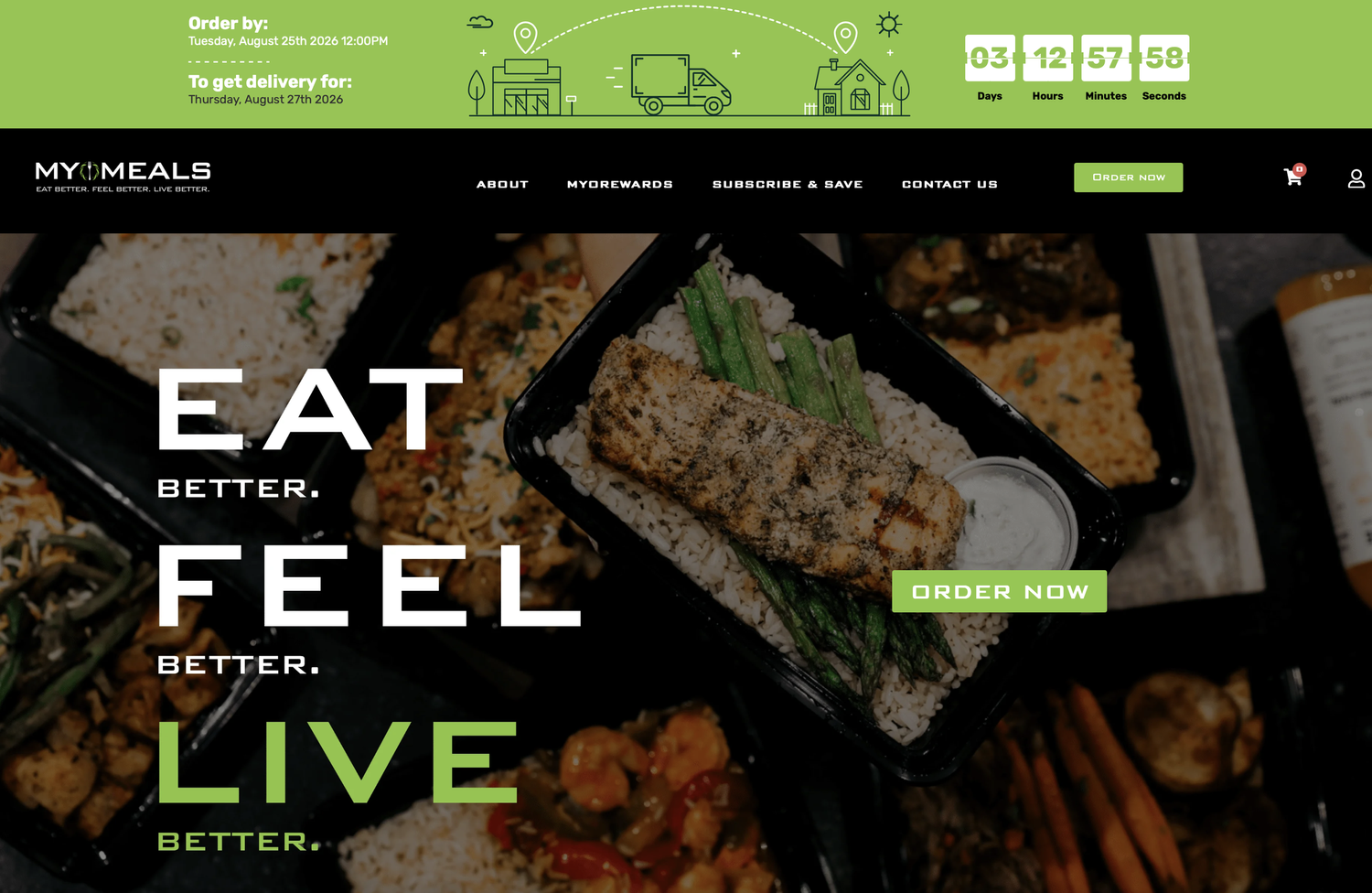 The MyoMeals website: Eat Better. Feel Better. Live Better.