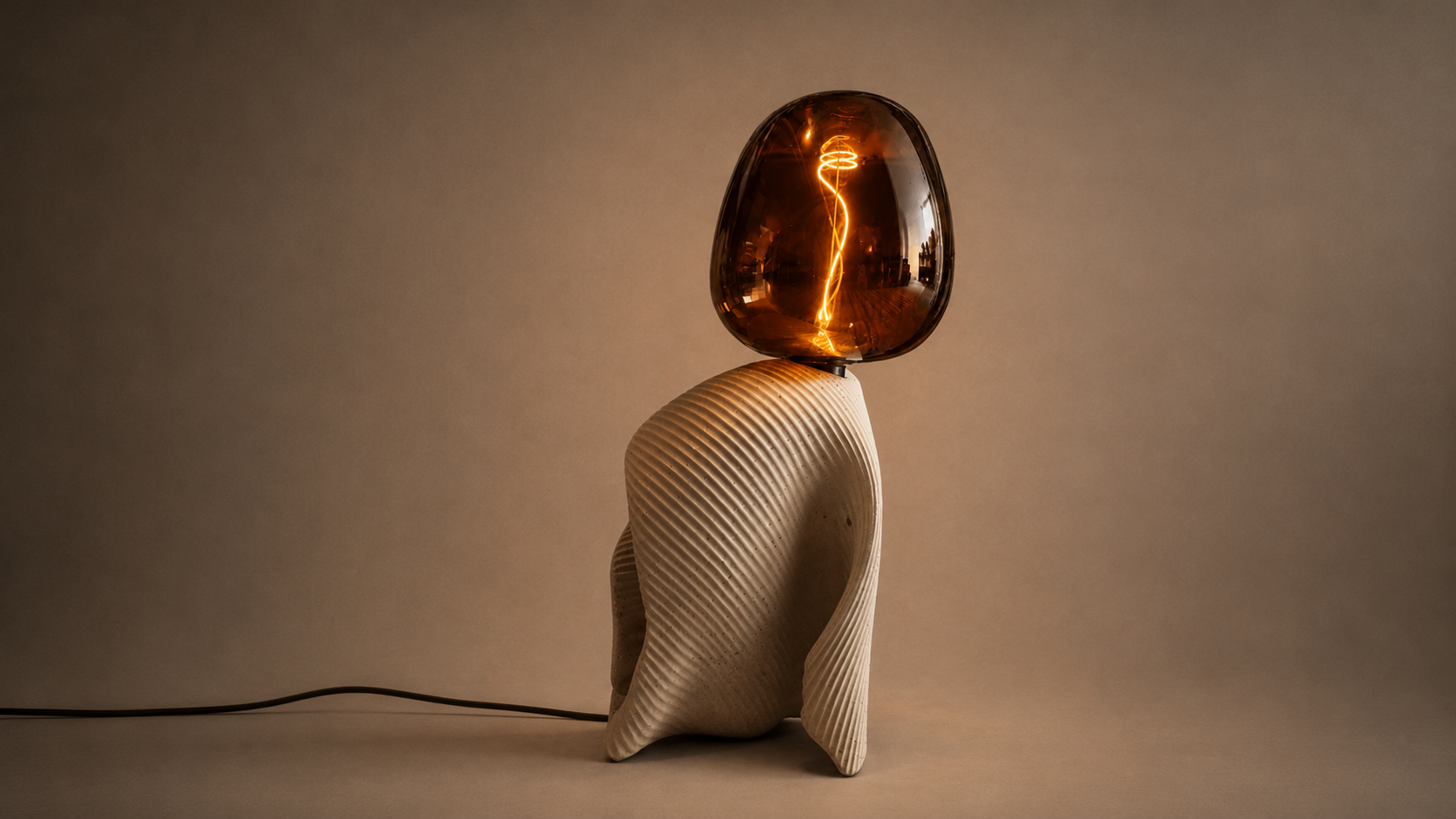 sculptural concrete lamp