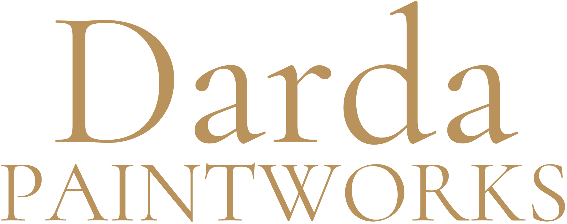Logo for Darda Paintworks with the name in large gold letters.