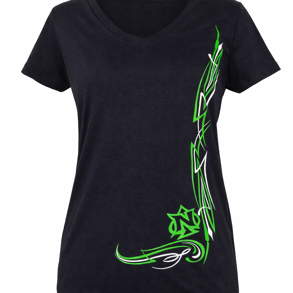 V-Neck Pinstriped T-Shirt