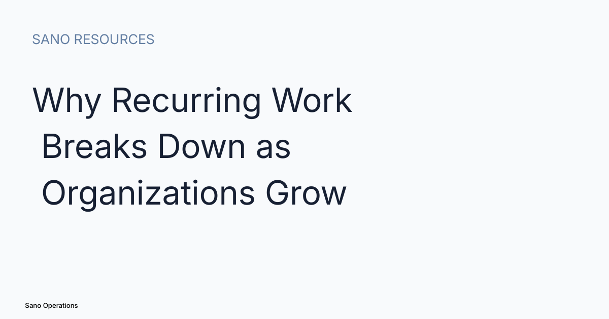 Why Recurring Work Breaks Down as Organizations Grow