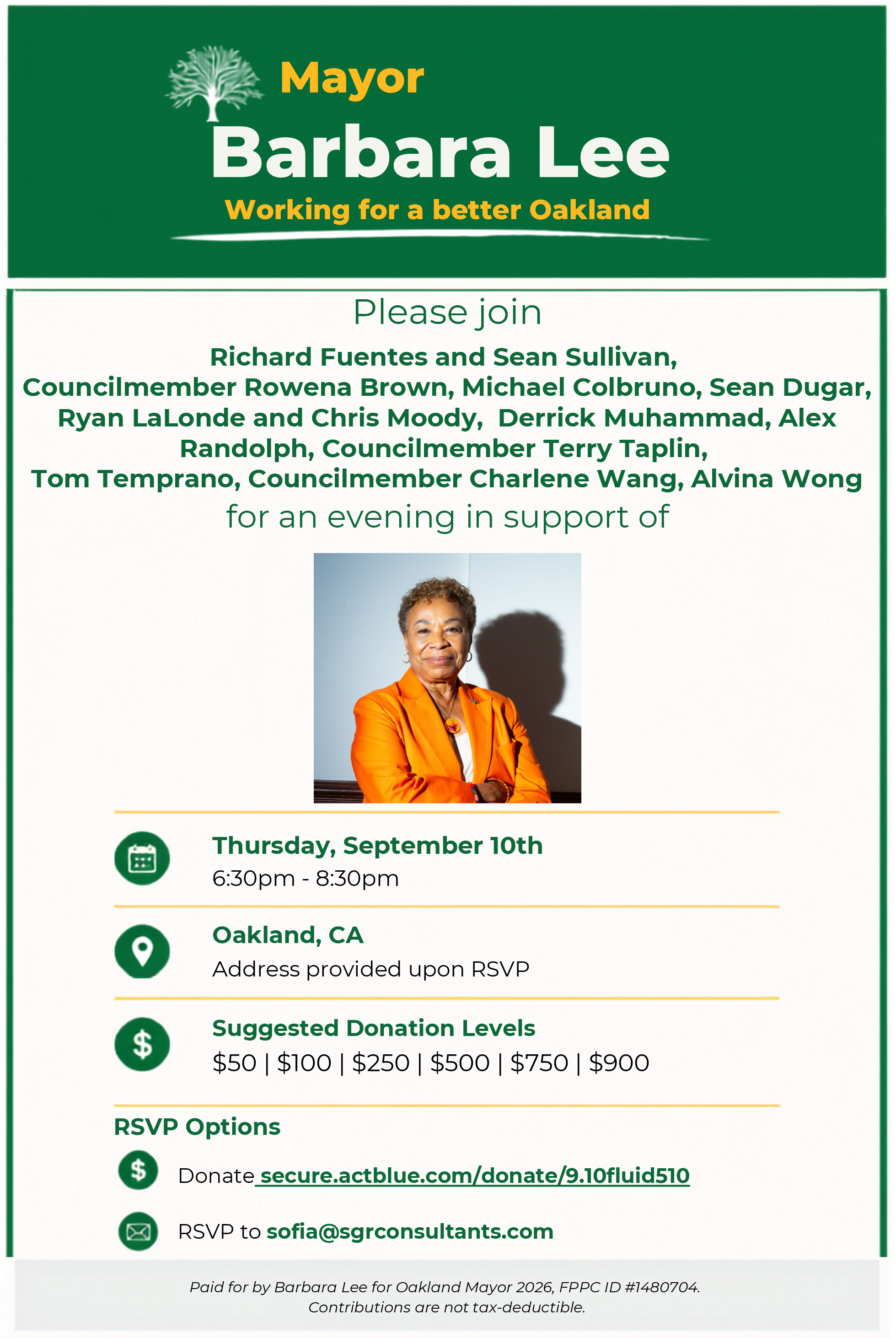 BARBARA LEE FUNDRAISER