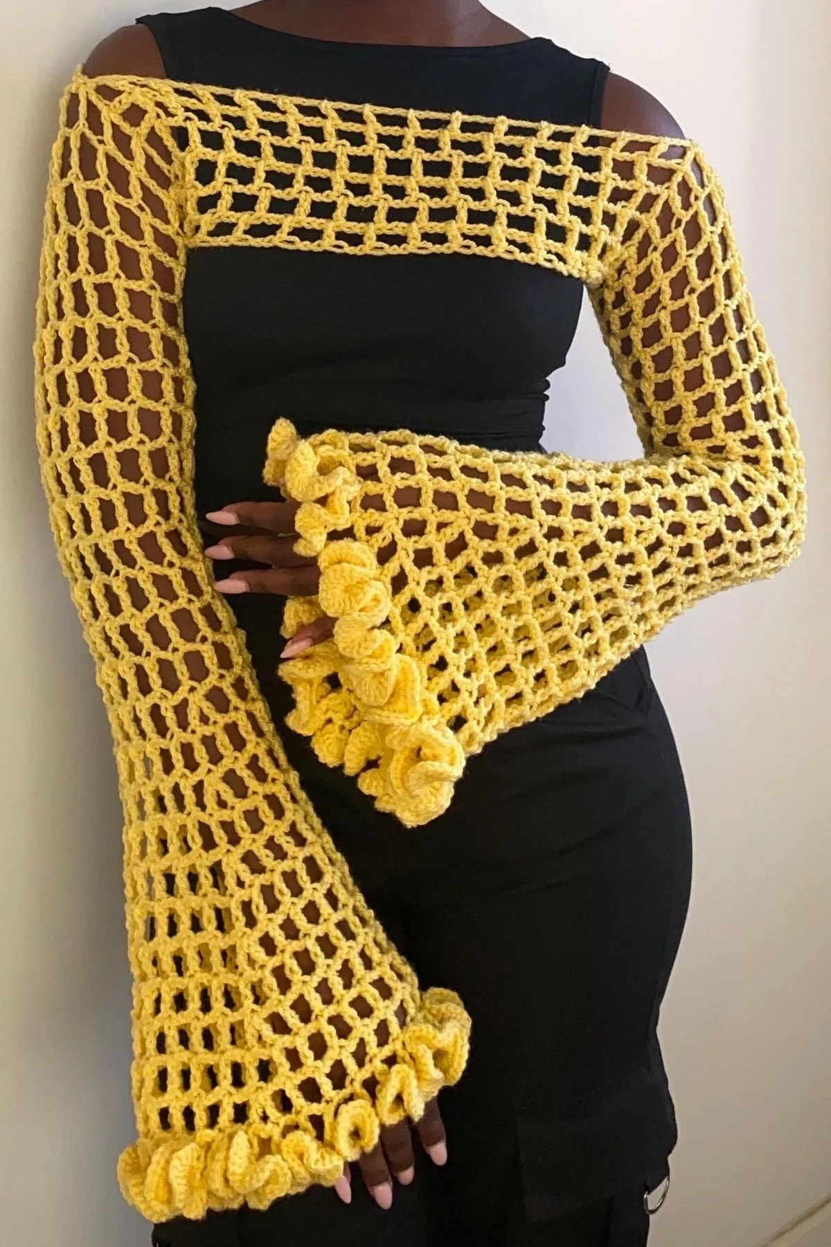 Ruffle Mesh Shrug