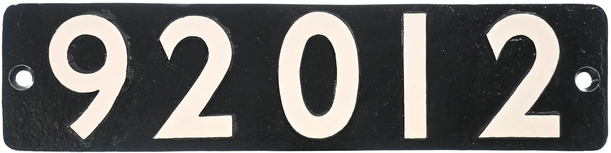 Locomotive Smokebox Numberplate 92012 9F 