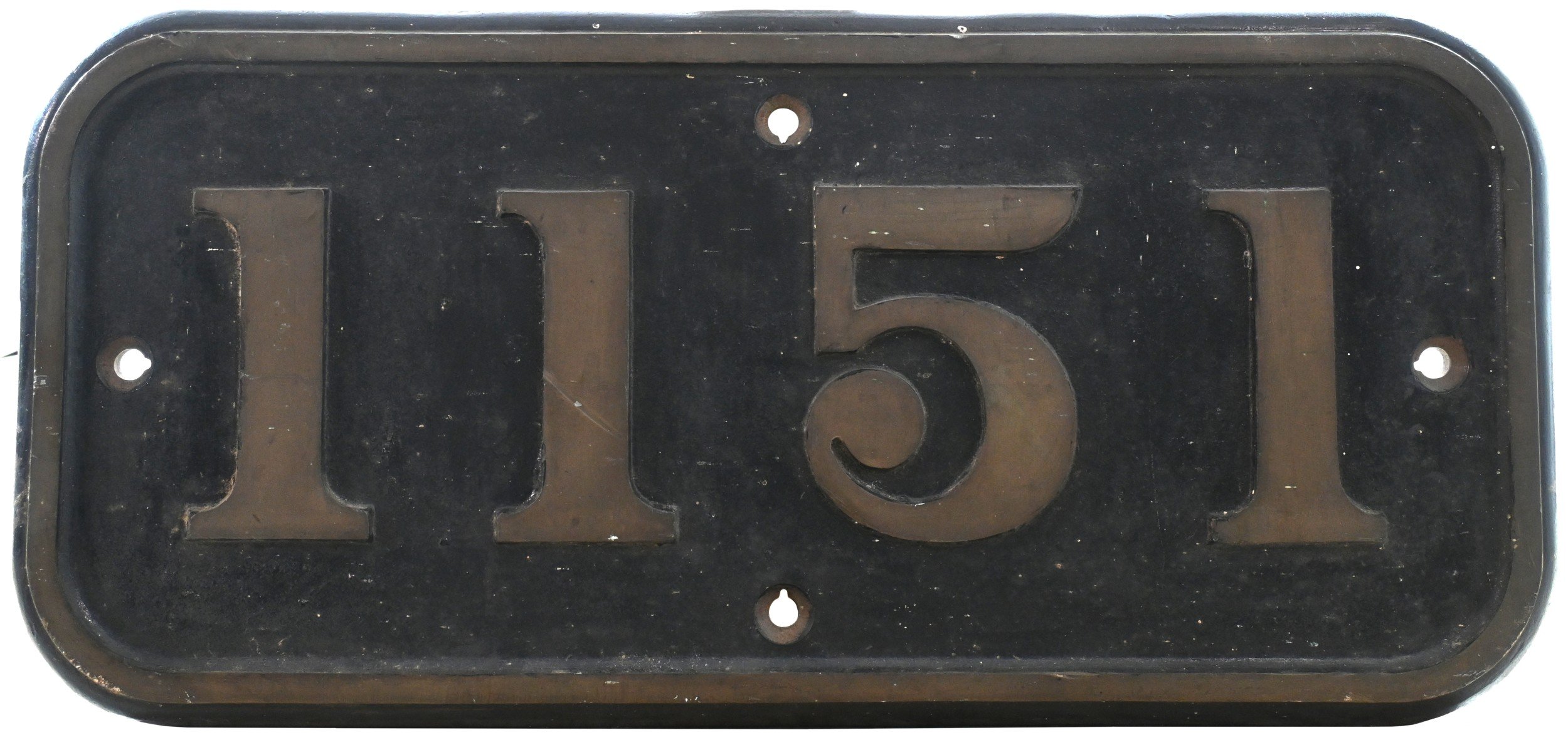 GWR Cabside numberplate with the number 1151 in embossed letters.