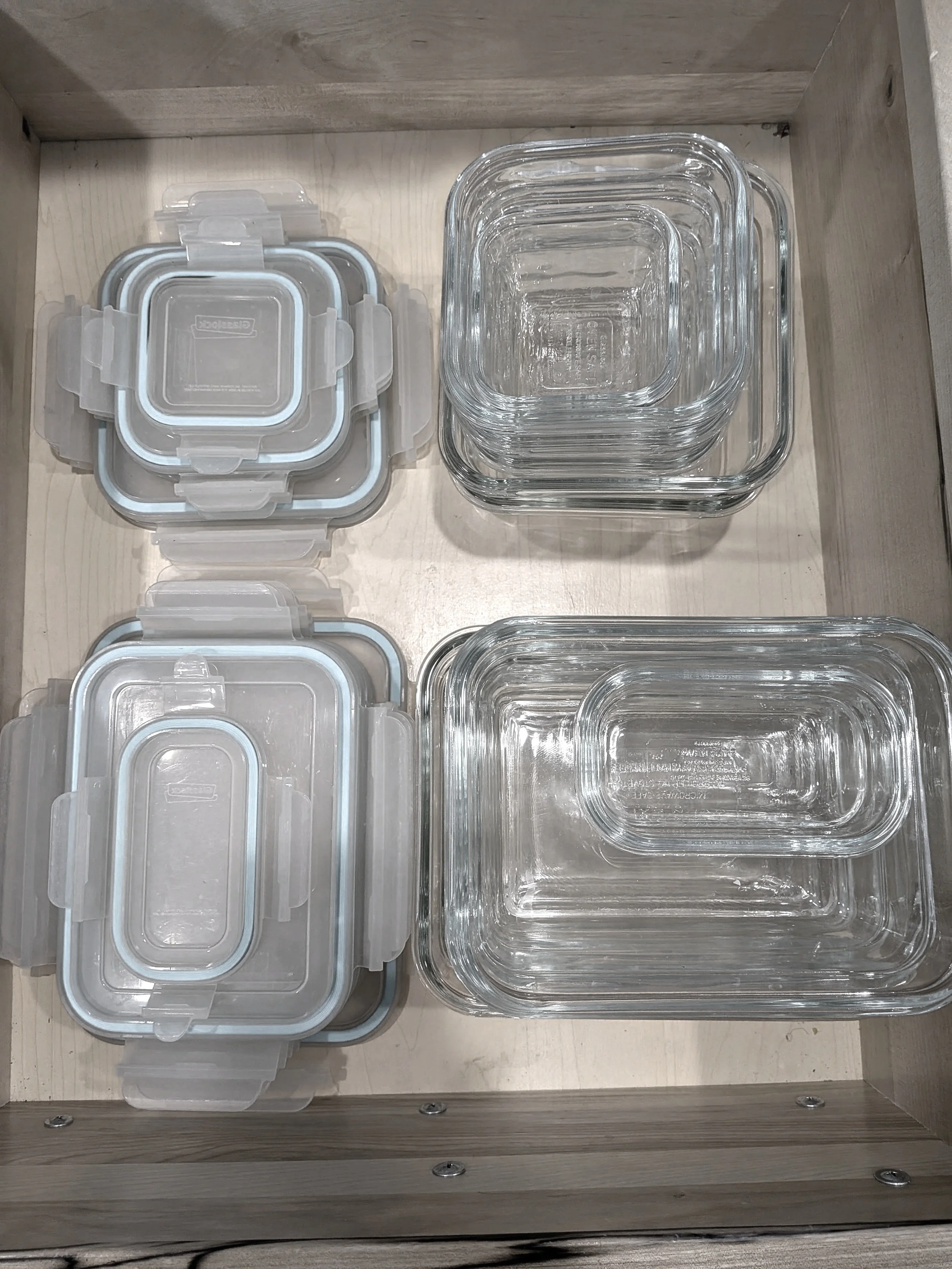 organized tupperware and kitchen storage