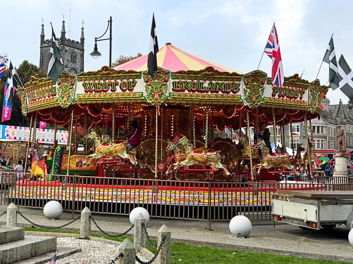 A merry-go-round at Tavistock Goose Fair 2025