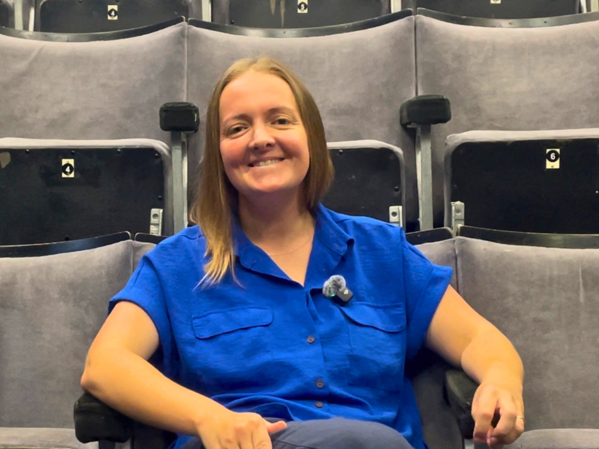 Alex in the auditorium at The Barbican Theatre