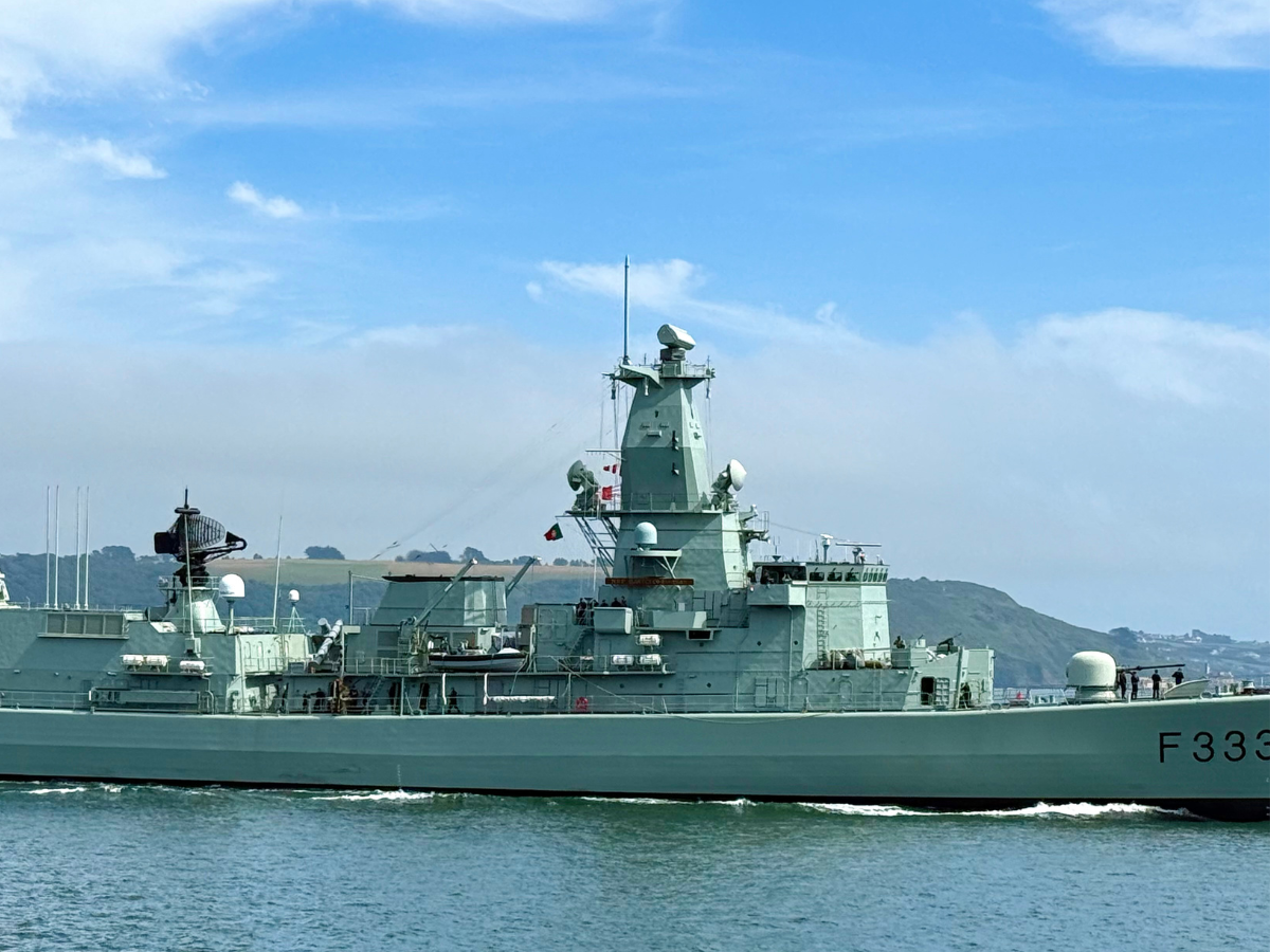 Military ship F333 is the NRP Bartolomeu Dias (F333), an active multi-purpose frigate currently serving in the Portuguese Navy