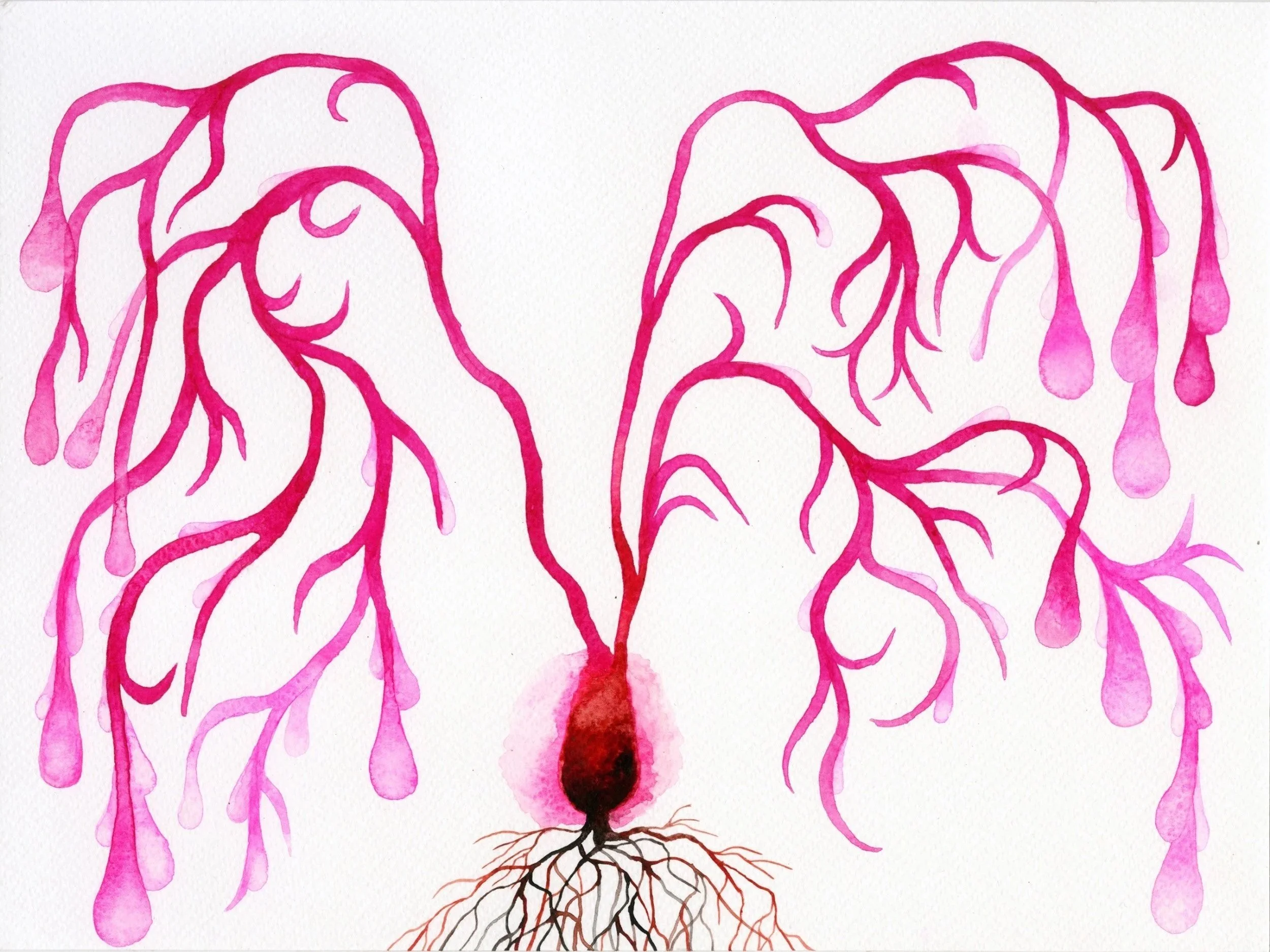 SAD PINK TEARS,
2021,
watercolour on paper,
24 × 32 cm
