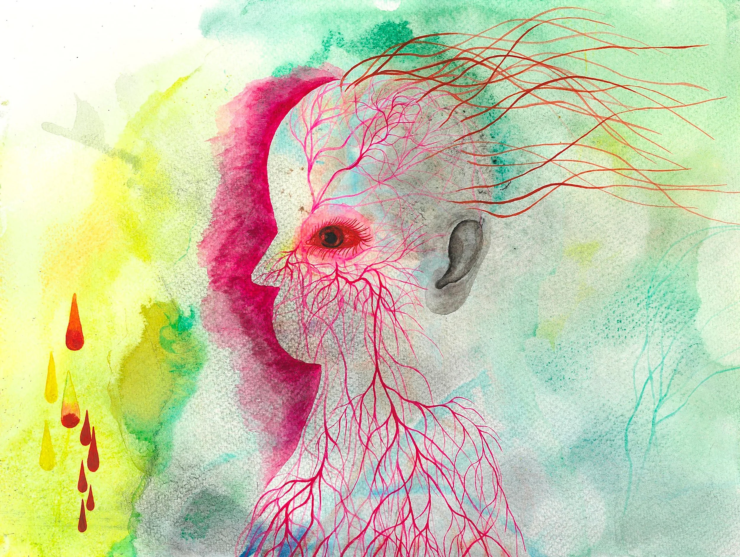 A SLIGHT RUSTLE OF ANXIETY,
2021,
Watercolour on paper,
24 × 32 cm
