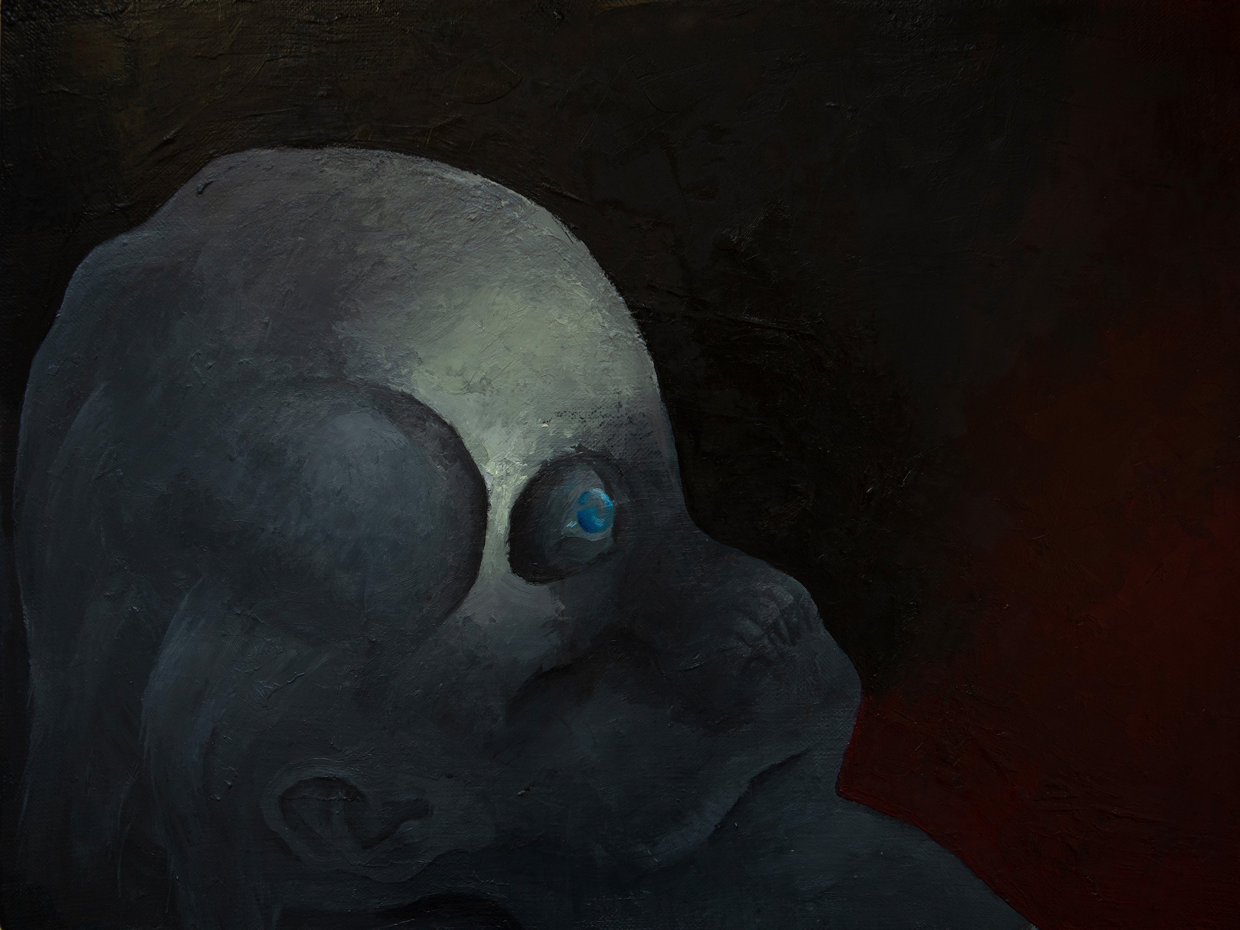 VARIATIONS IN CONFRONTING DEATH 4,
2020—2024,
Oil on canvas,
30 × 40 cm