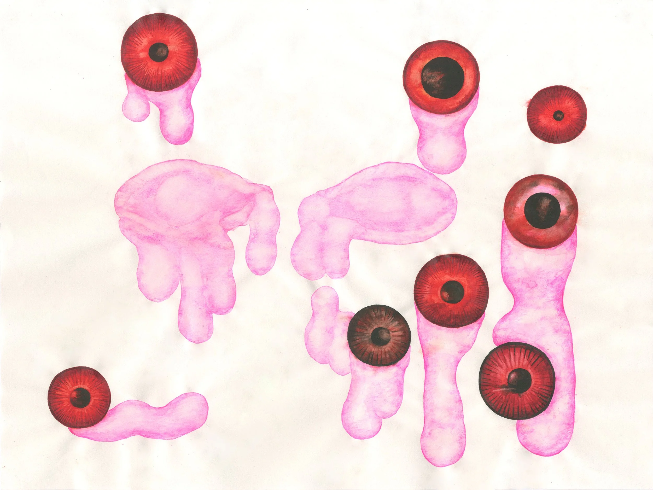 LEAKING,
2021,
Watercolour on paper,
24 × 32 cm

